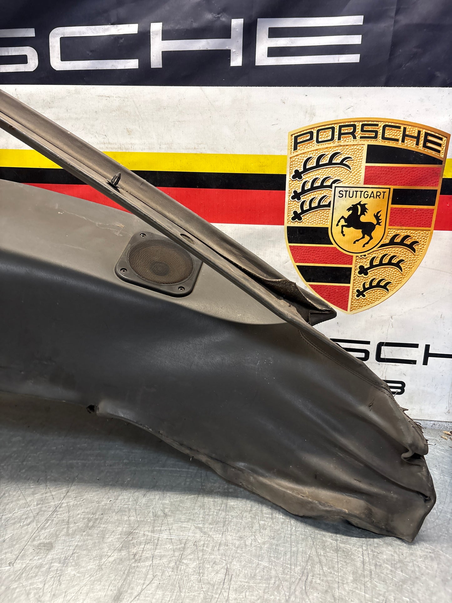 Porsche 928 right side lower side trim panel, grey used 92855502257