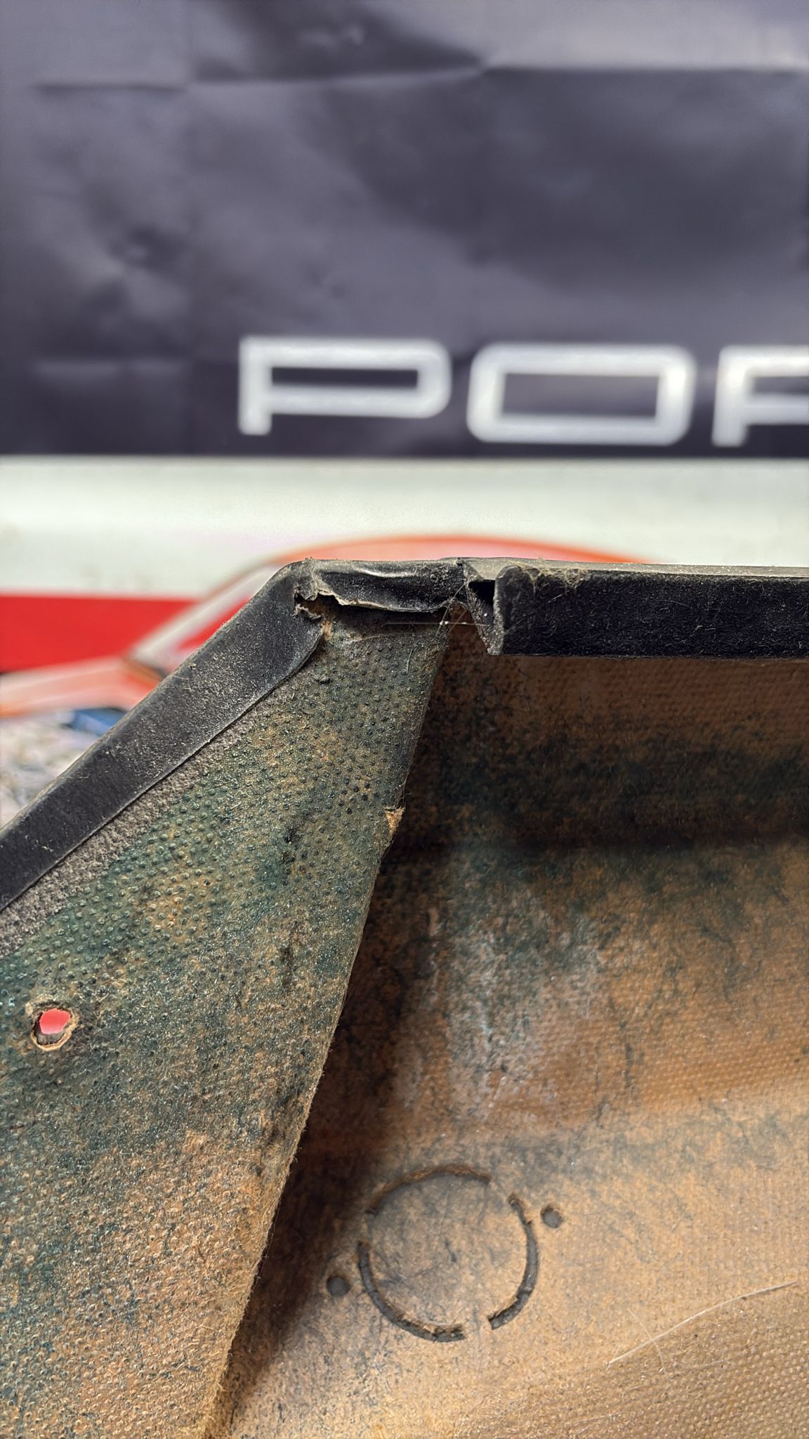 Porsche 924 / 944 early left manual Used door card, black, 477867011 no fabric!