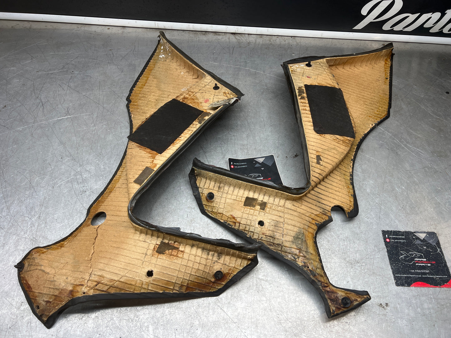 Porsche 944 black rear interior C Post trims/cards. Quarter panel trim used 944555021 944555022