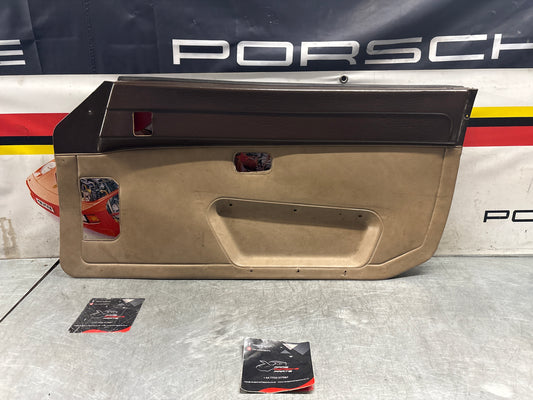 Porsche 924 brown/beige electric window door card, right, off side 477867012 used