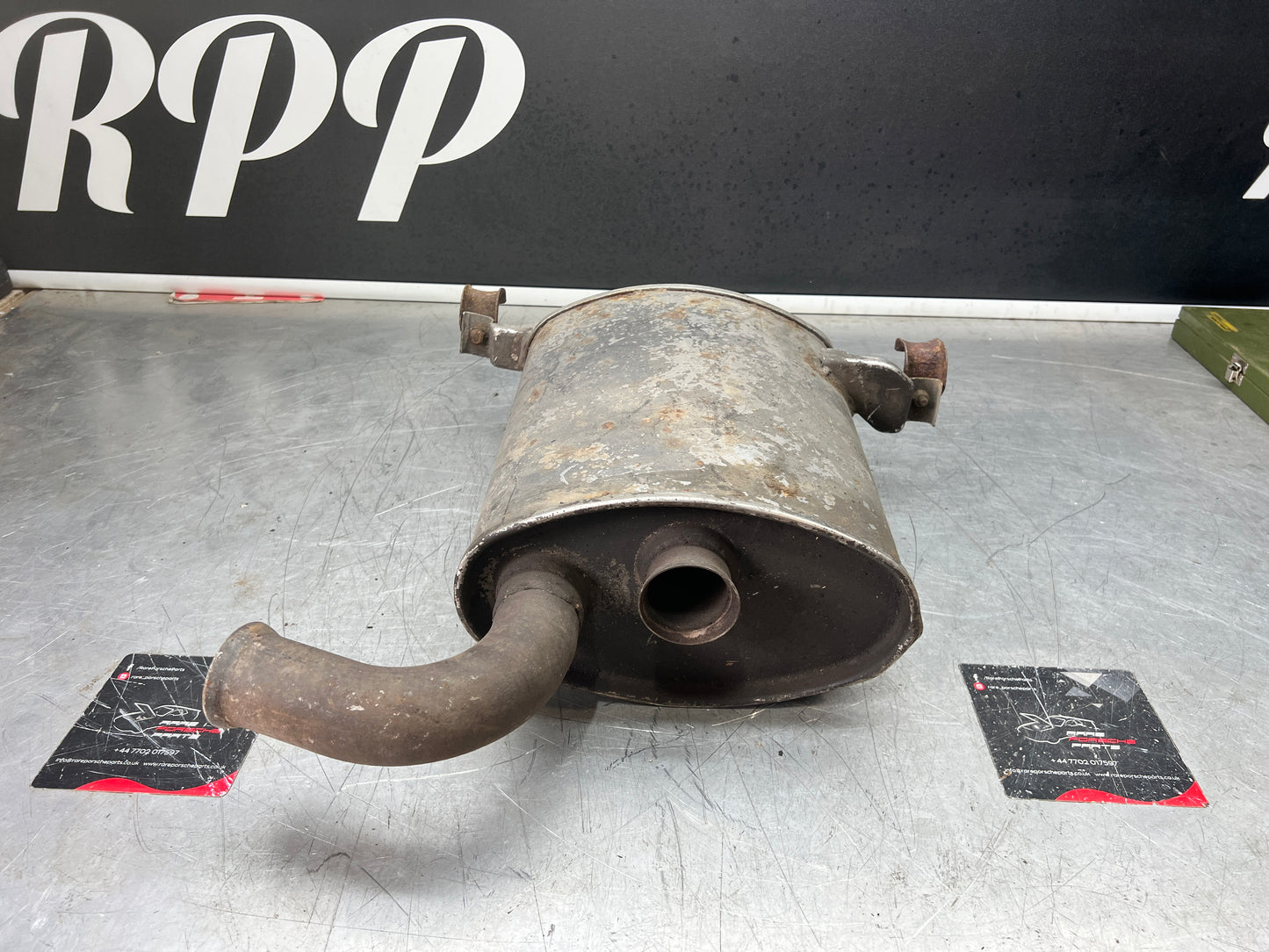 Porsche 928 rear exhaust box, used 92811109701