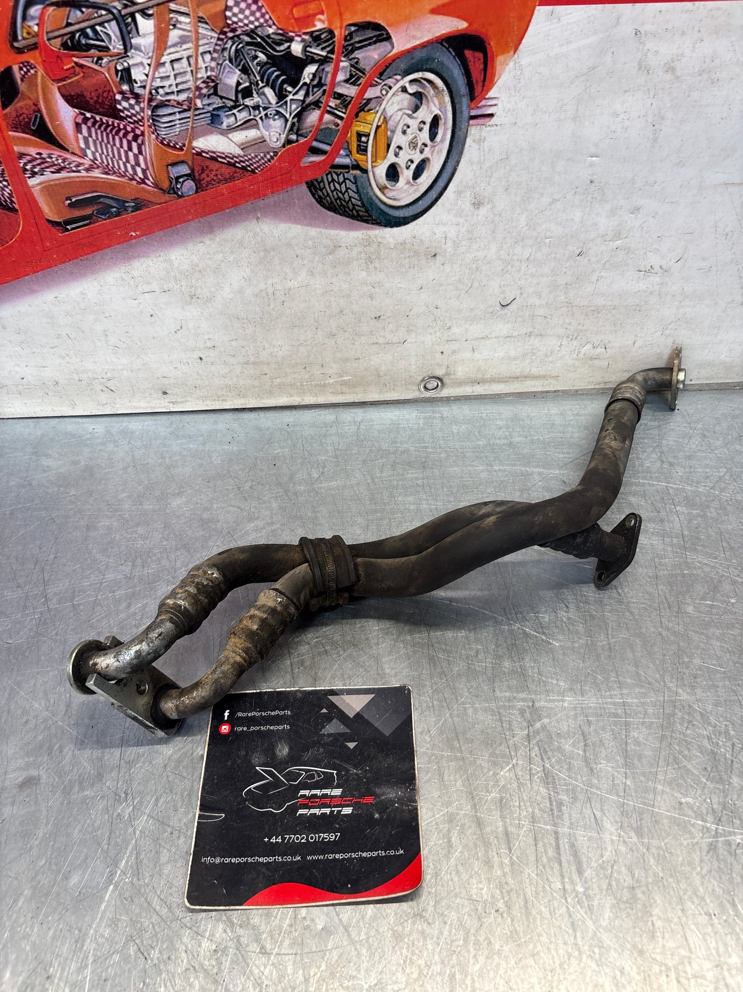 Porsche 944S2 / 968 engine oil cooler pipes, used 94420701104