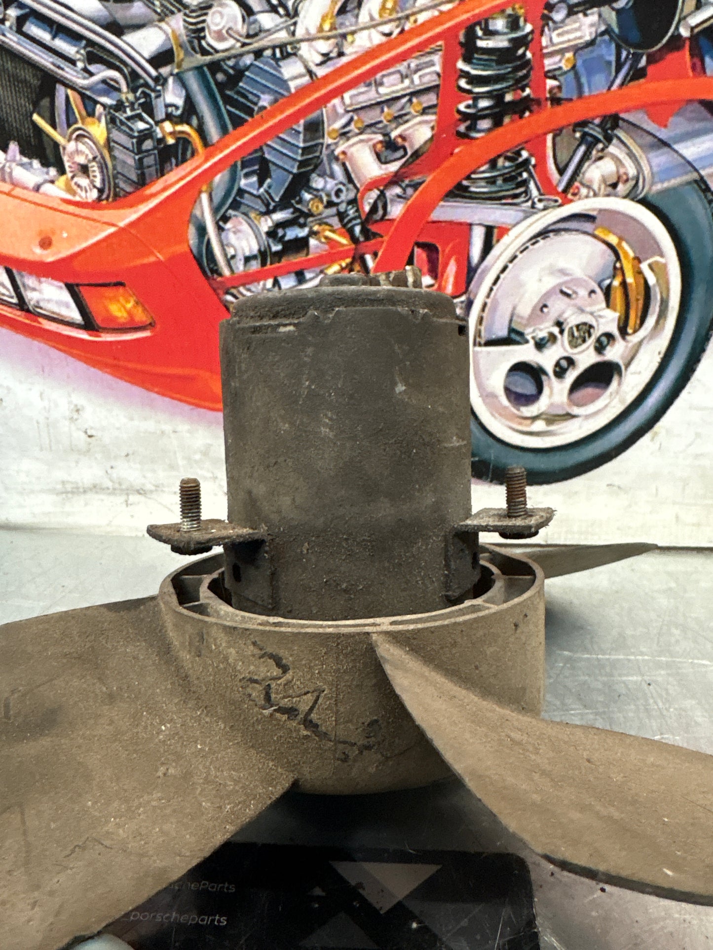 Porsche 924 four blade radiator fan 477959455C / 94462402101 used