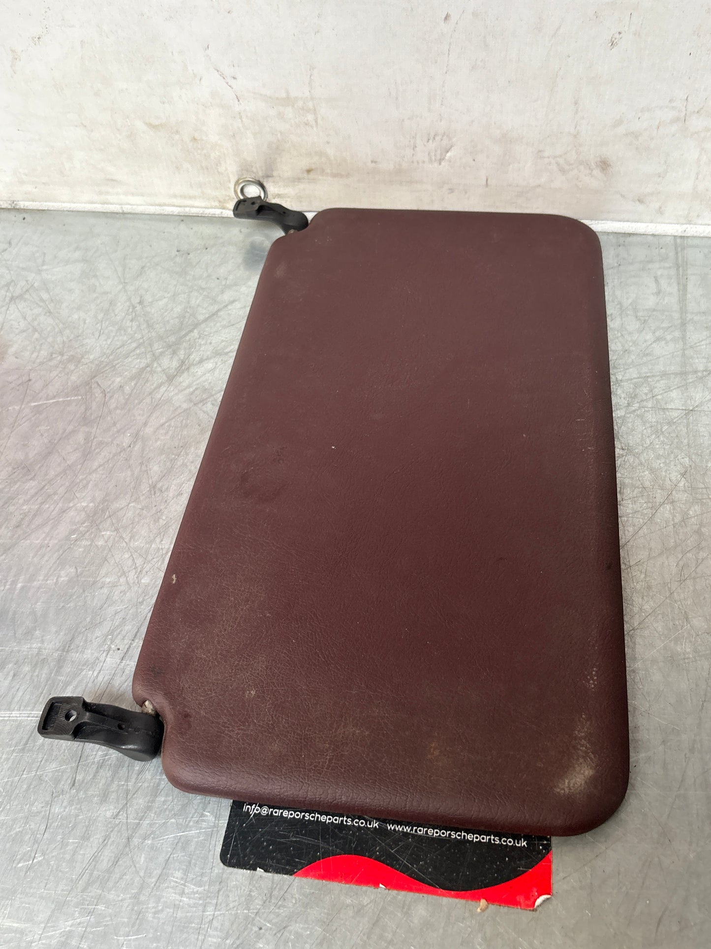 Porsche 928 L+R rear sunvisor, burgundy, used 92873103504