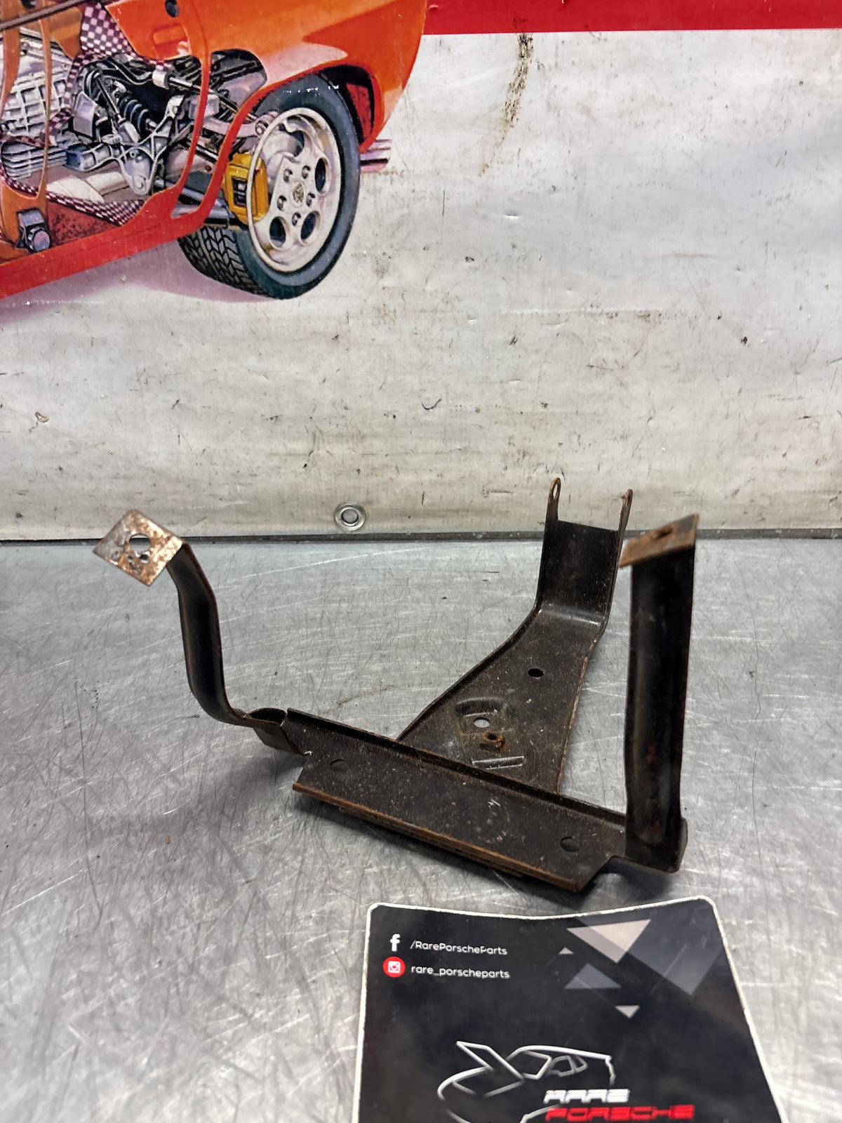 Porsche 914 air cleaner mounting bracket, used 022129541A