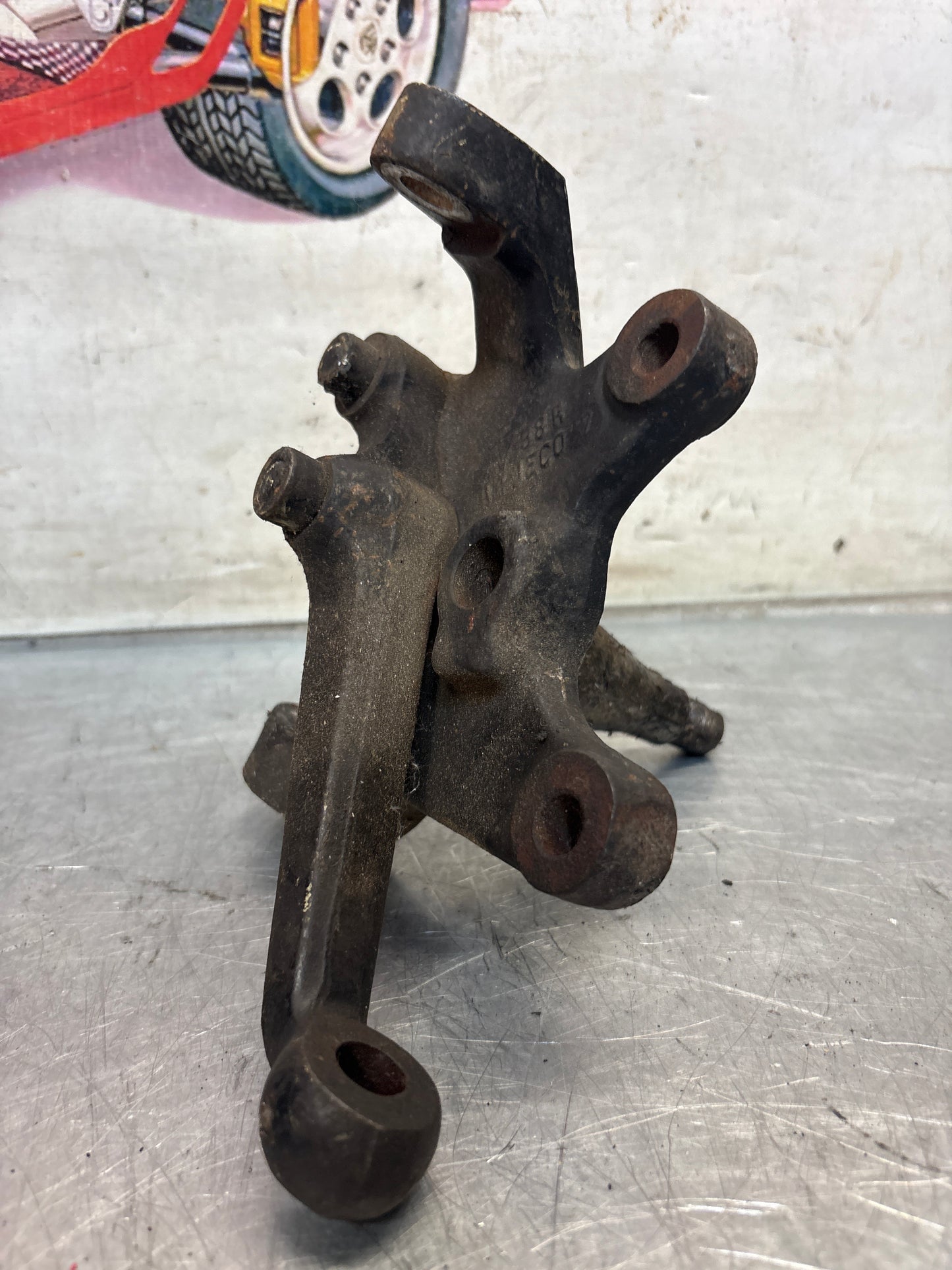 Porsche 928 right steering spindle knuckle, used 92834105813