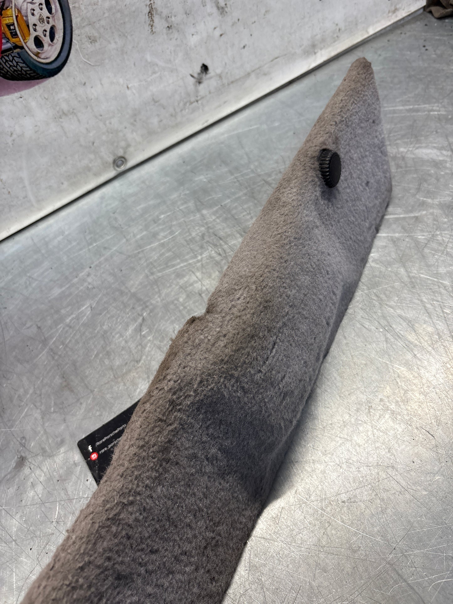 Porsche 928 grey carpeted Tool kit panel cover, used 92855118106