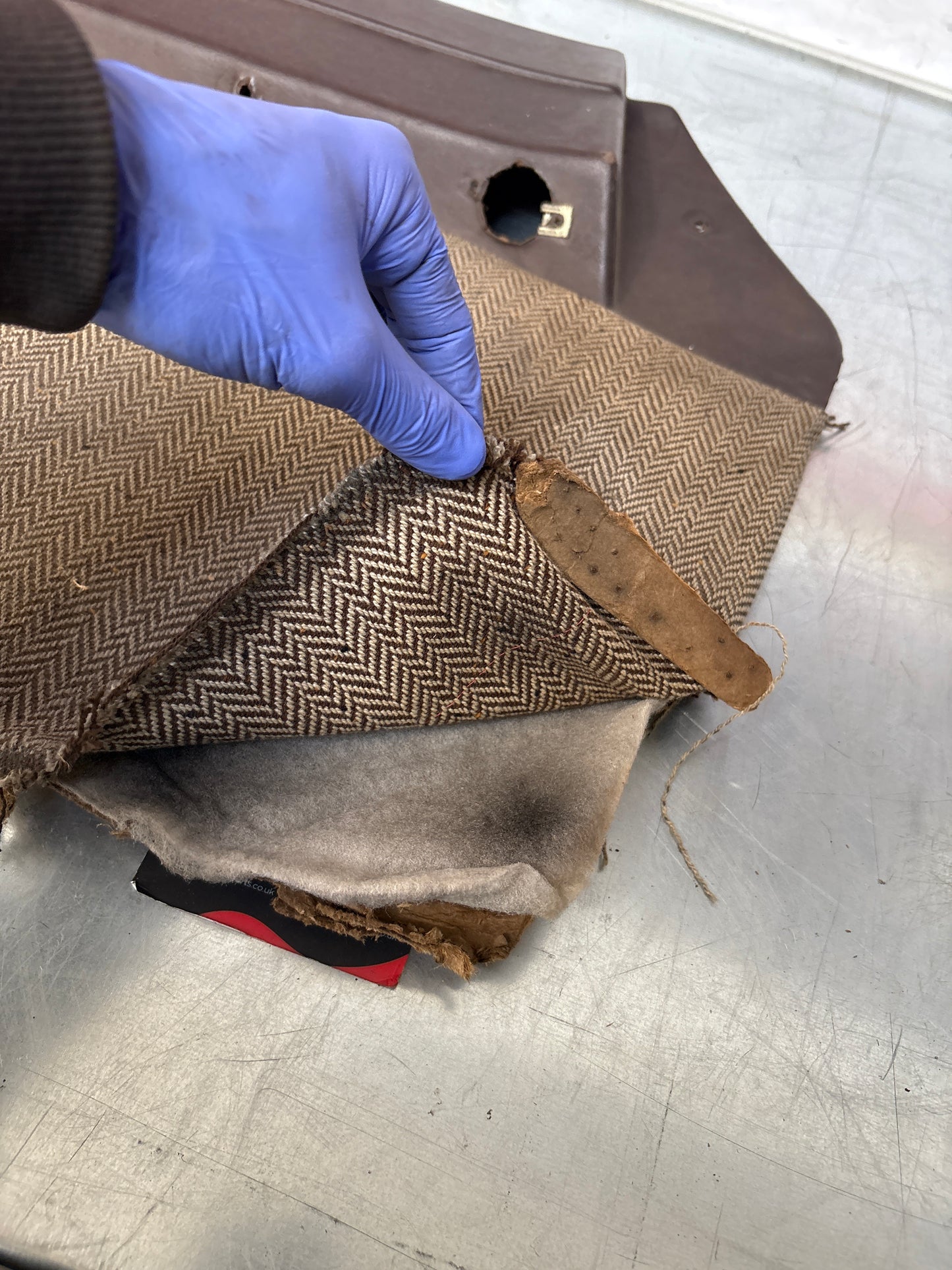 Porsche 924 944 manual door card, left, brown 477867011 spares or repair, please study the photos