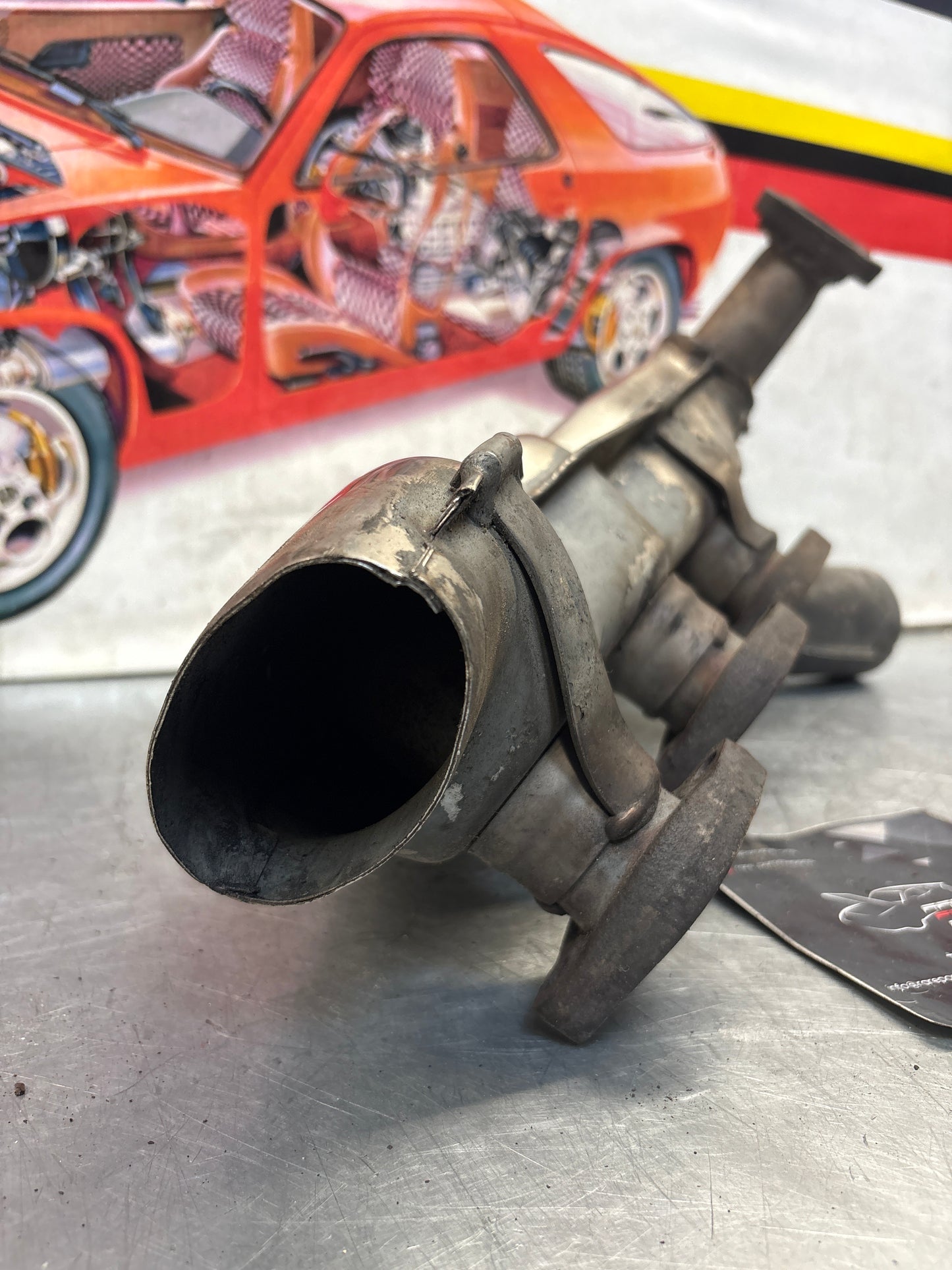 Porsche 911 964 right heat exchanger, used 96421104003