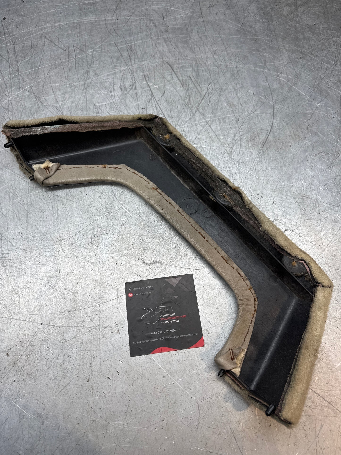 924/944 right, driver side cream carpeted door pocket, used 477867134