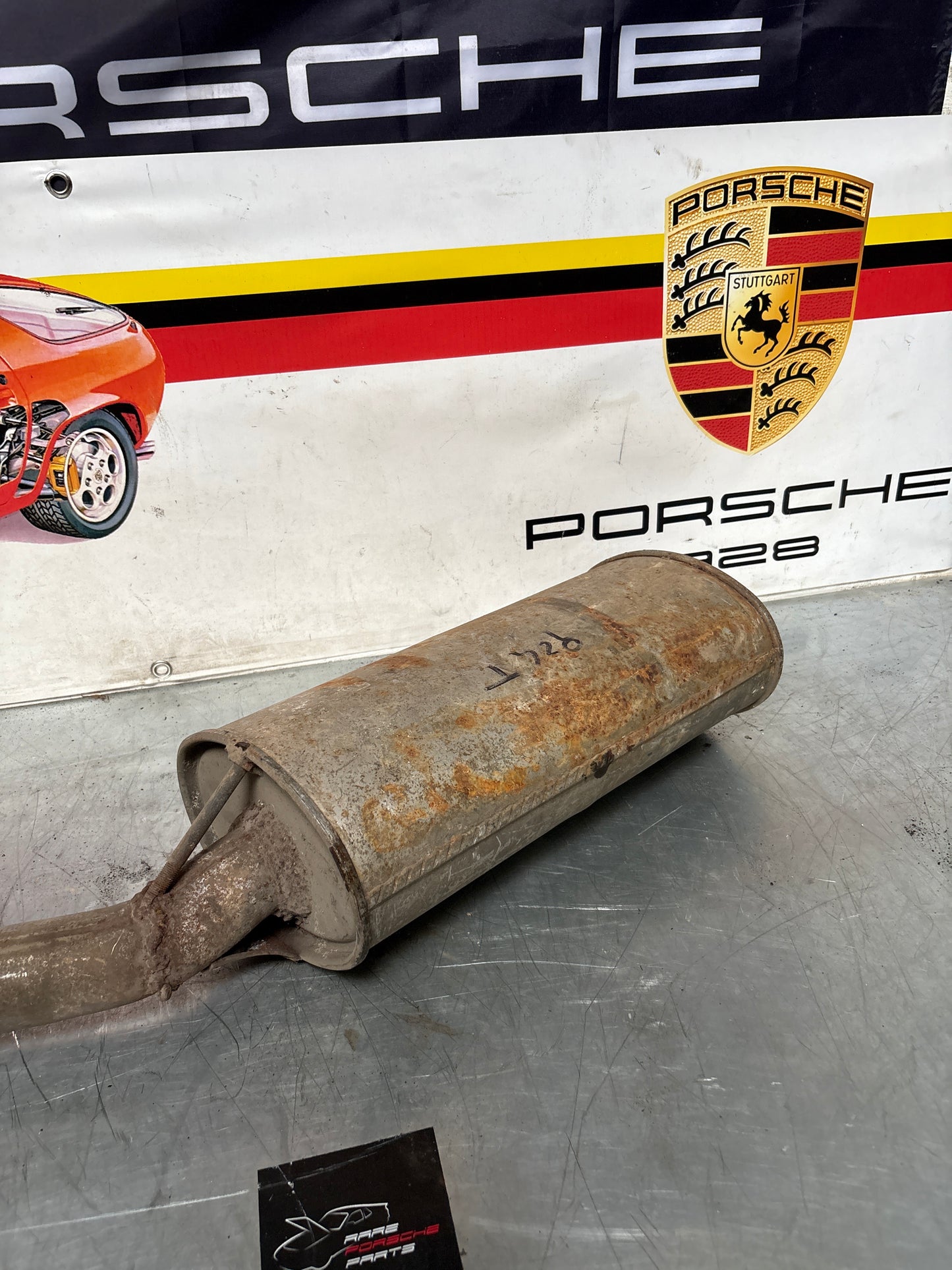 Porsche 924 Turbo / Carrera GT exhaust system rear muffler, for spares or repair