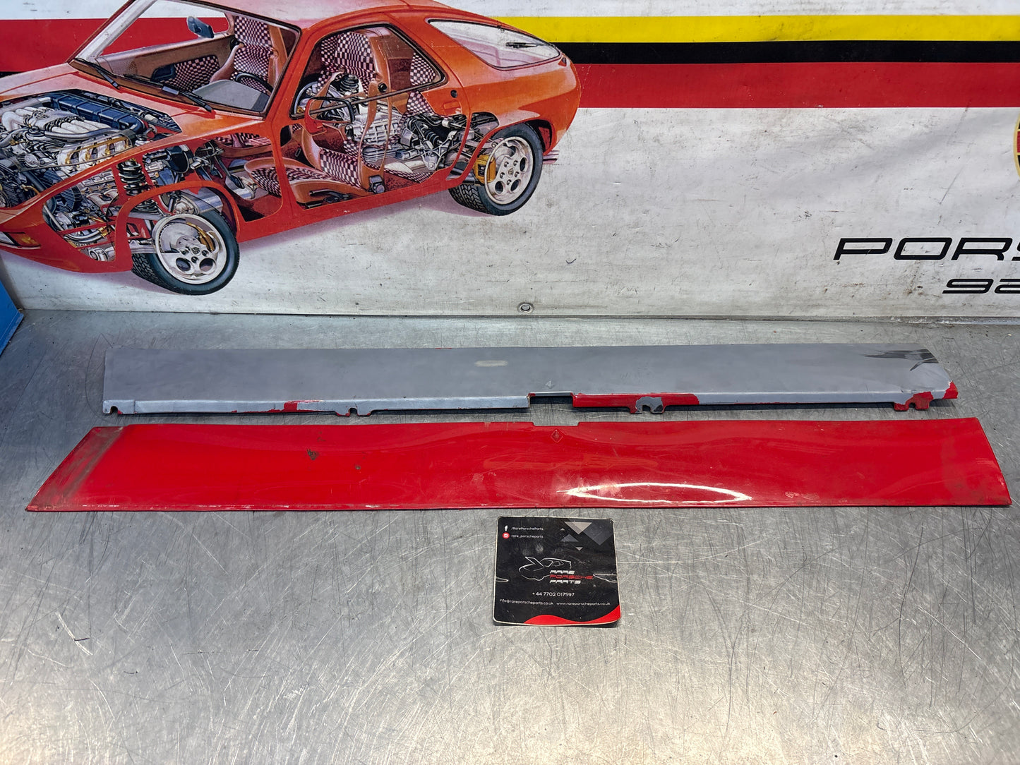 Porsche 924 Carrera GT pair of side skirt trim, used 93755902700 / 93755902800