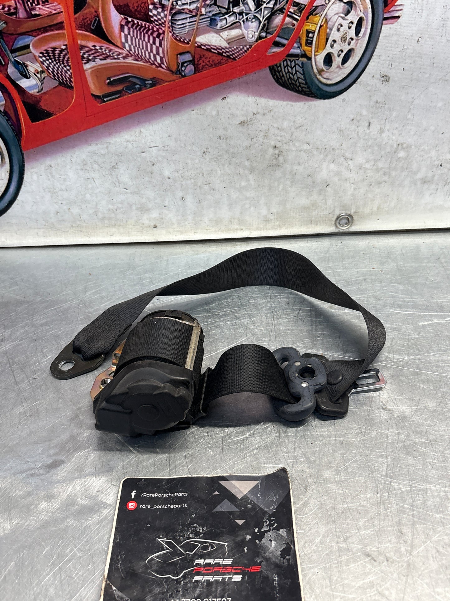 Porsche 911 996 right front seat belt, used 99680303402