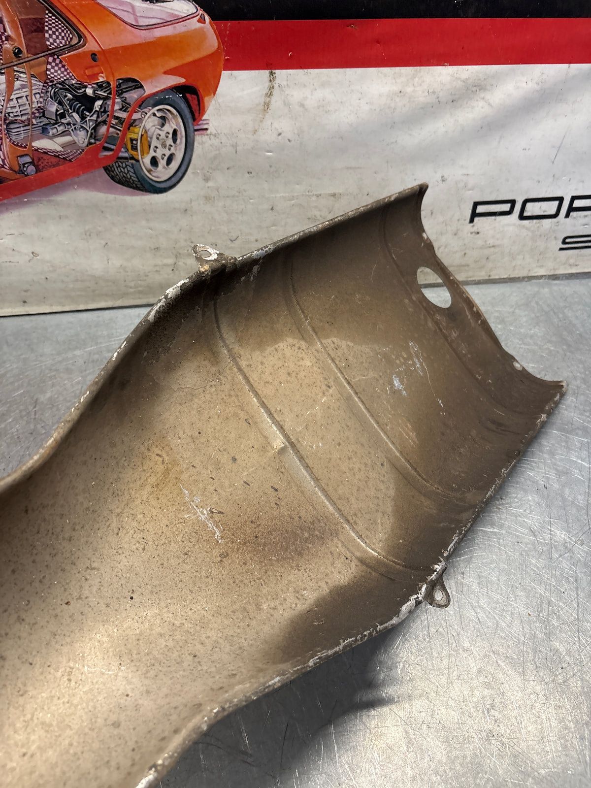 Porsche 928 heat protection plate,  92850449101, used