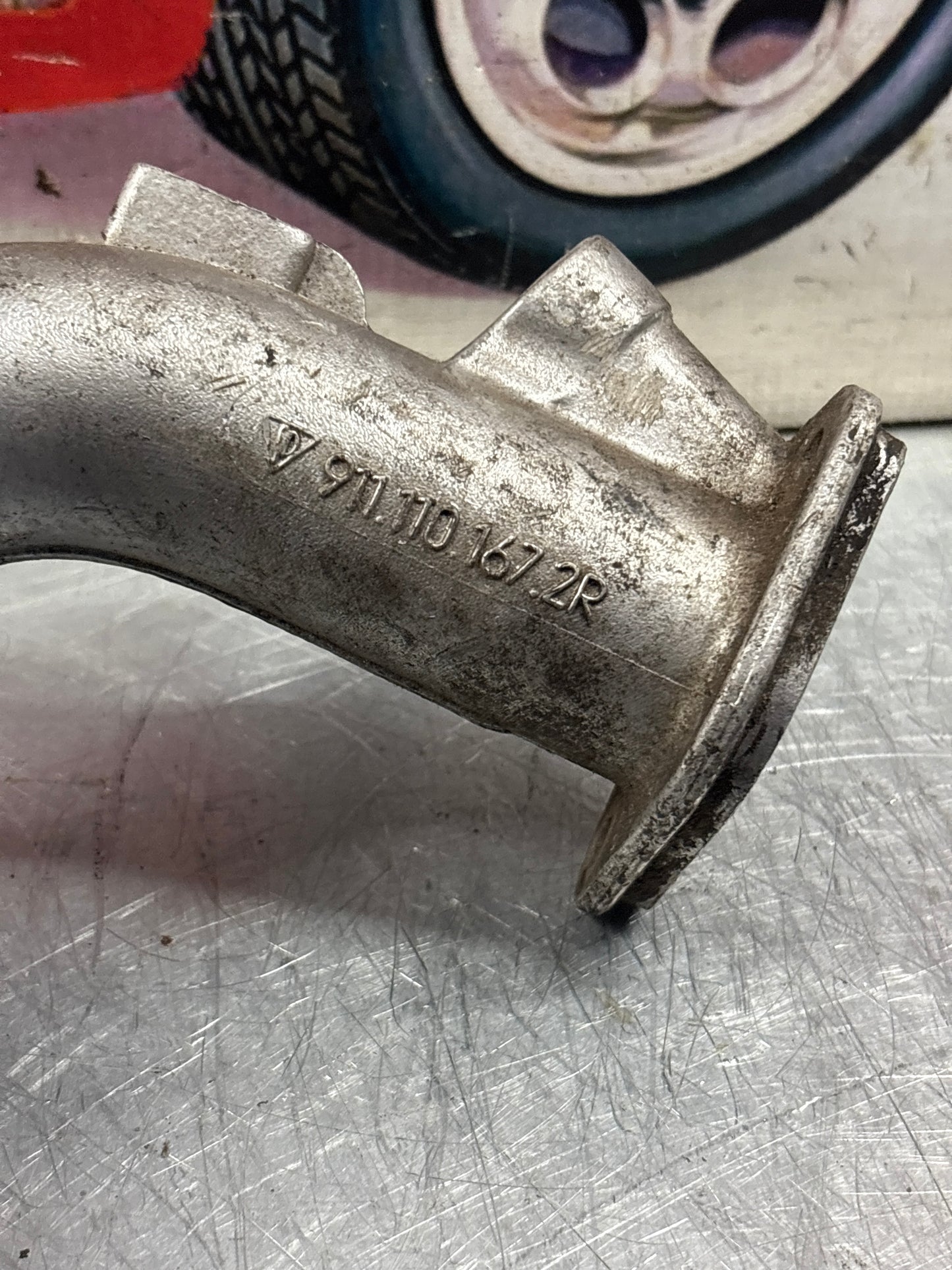 Porsche 911 intake manifold pipe, used 9111101672R