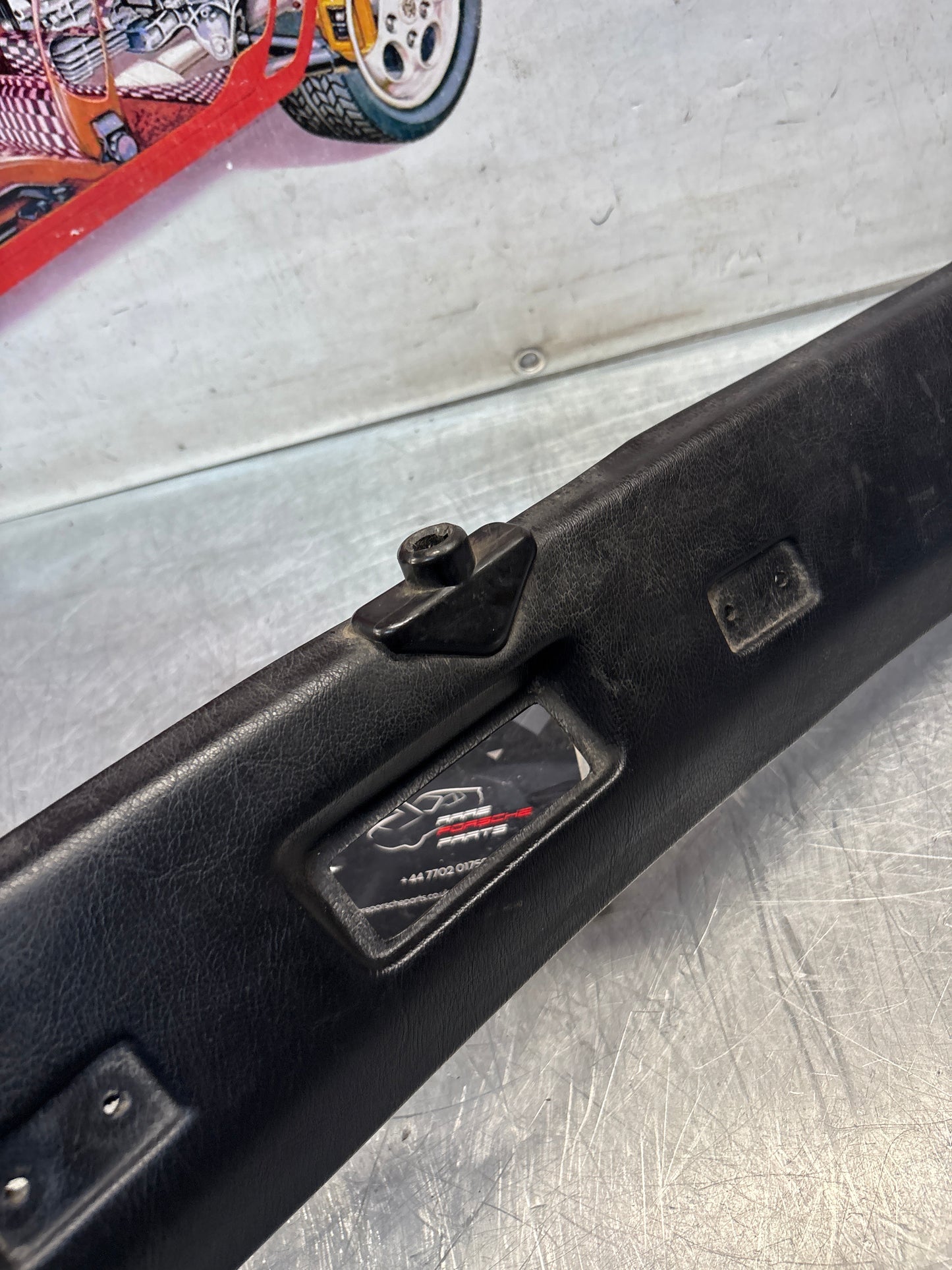 Porsche 944 / 968 front windshield panel trim, used, black 94455503700