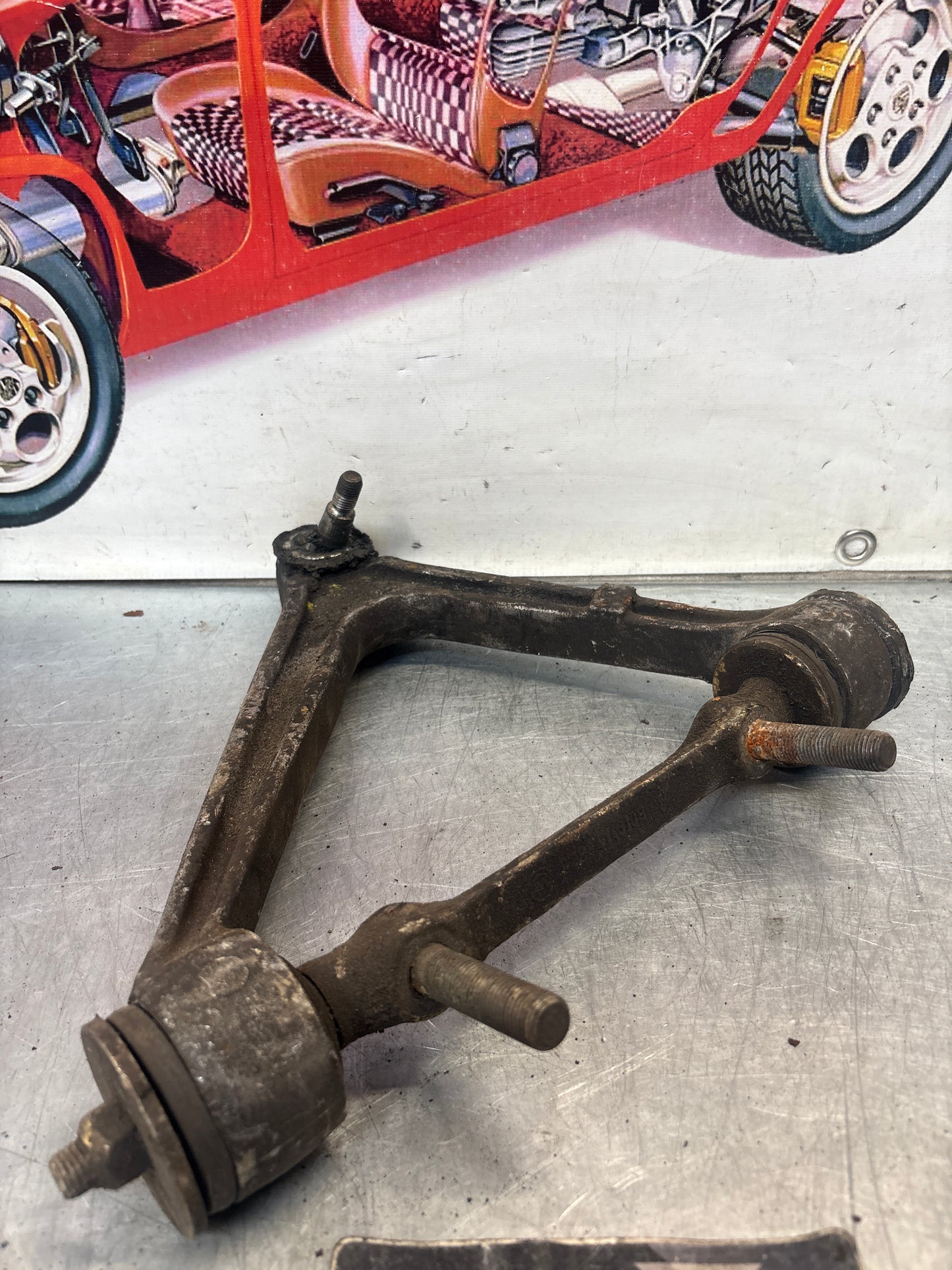 Porsche 928 front upper left control arm, used 92834145722