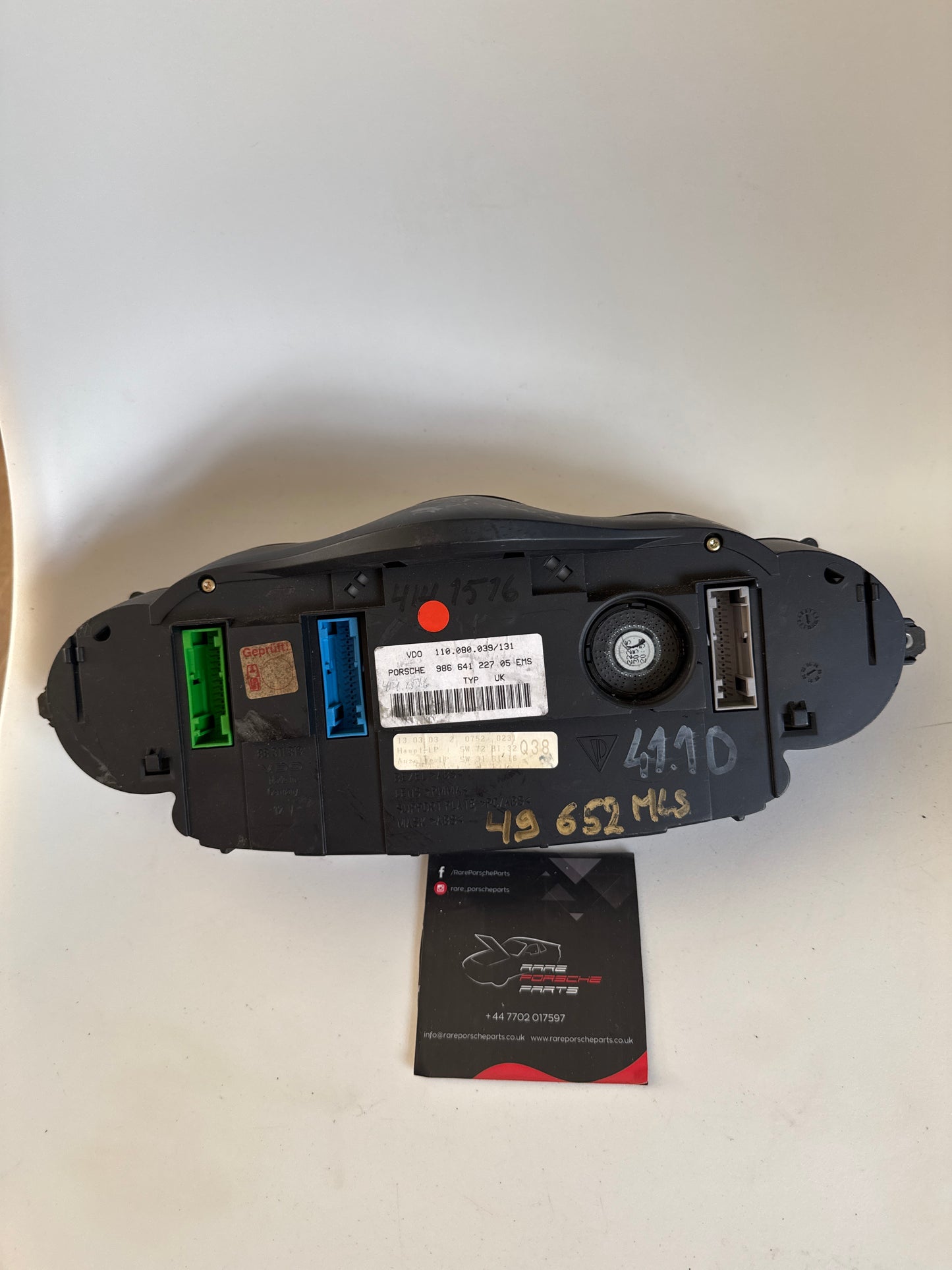 Porsche Boxter 986 Yellow Instrument Cluster, 49652 miles 98664122705 used