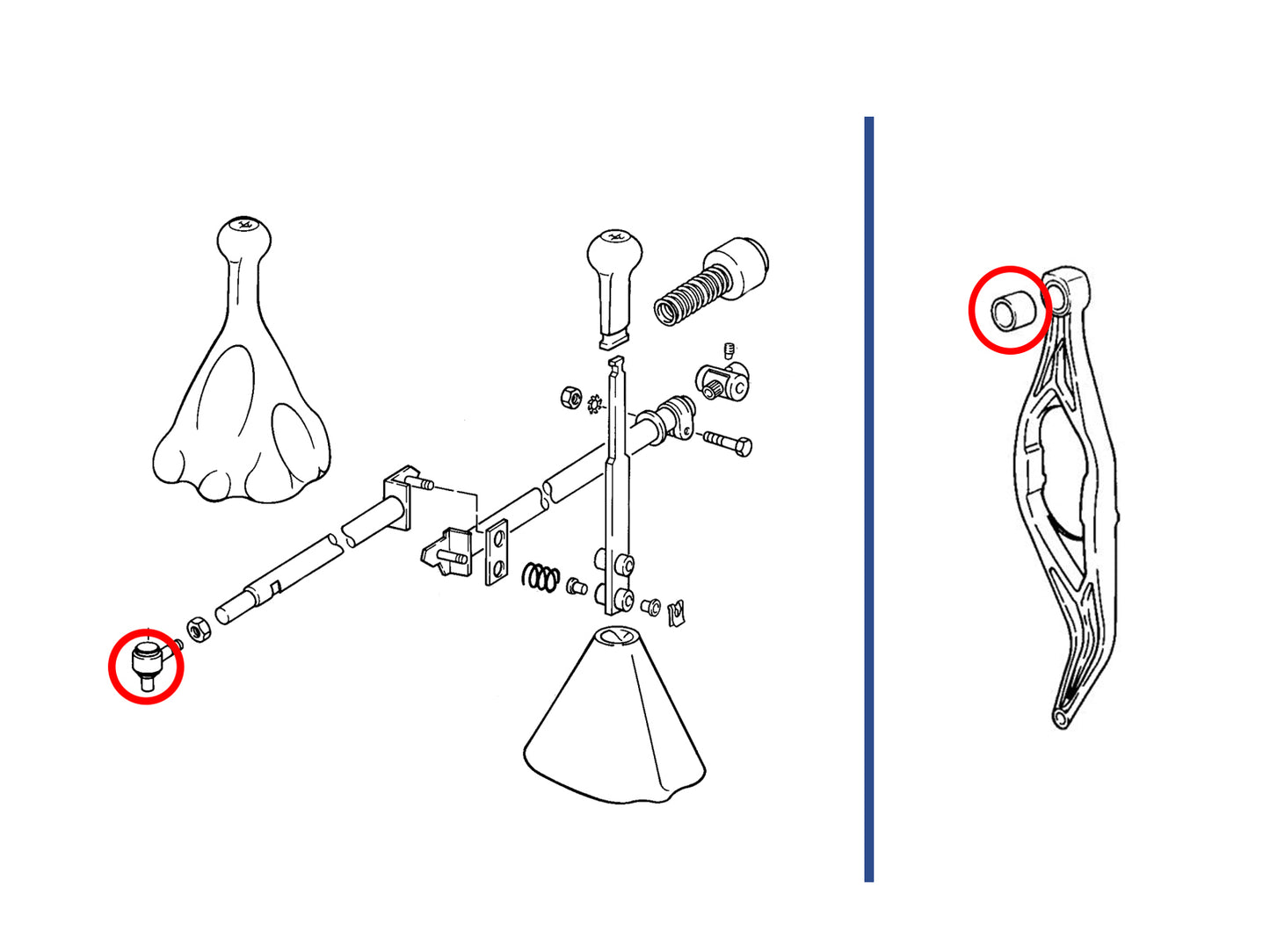 Lagerbuchse Schaltgestänge und Ausrückhebel Kupplung für Porsche 928