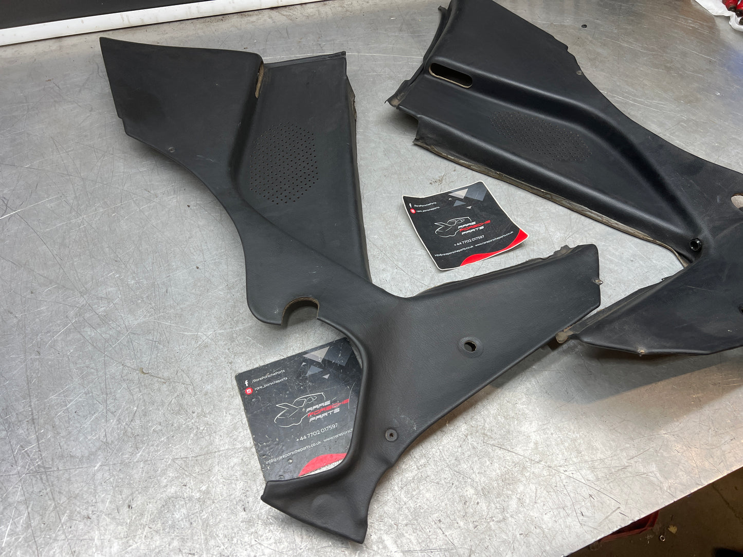 Porsche 944 black rear interior C Post trims/cards. Quarter panel trim used 944555021 944555022