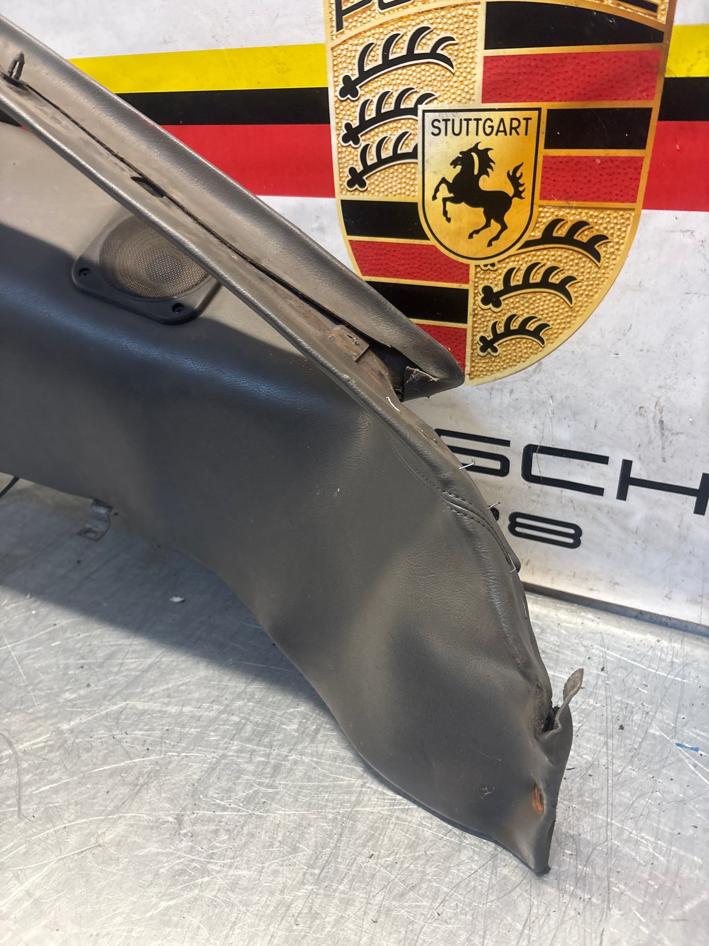 Porsche 928 right side lower side trim panel, grey used 92855502257