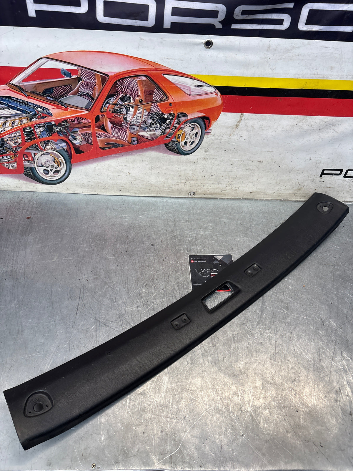 Porsche 944 / 968 front windshield panel trim, used, black 94455503700