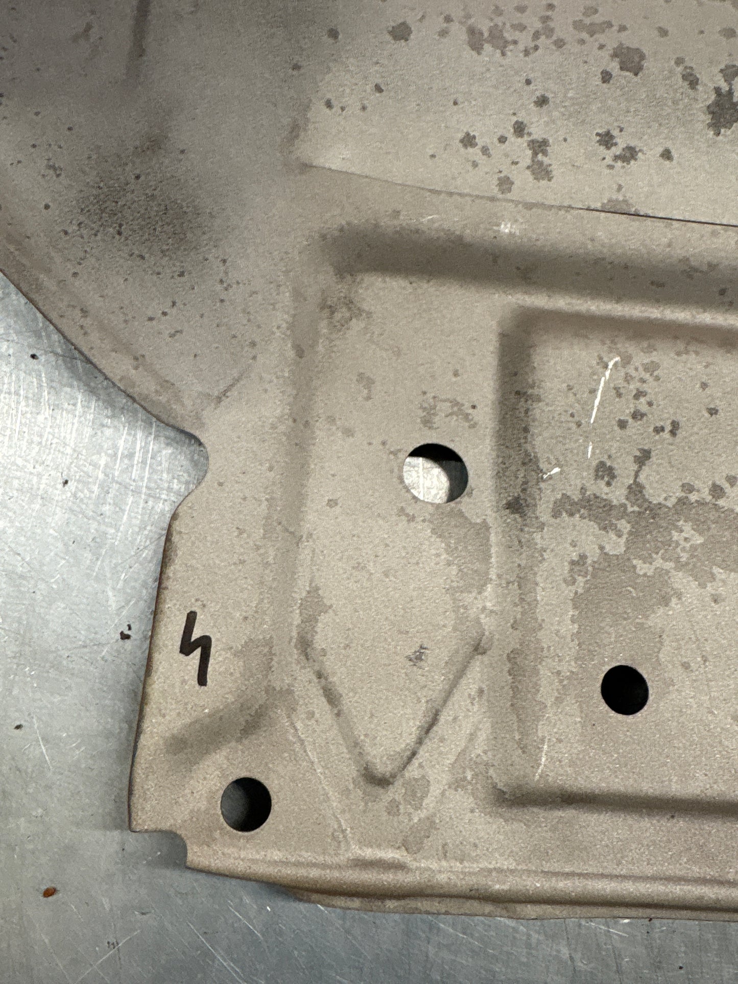 Porsche 924 early steel engine tray / belly pan / undertray used 477407583C refurbished