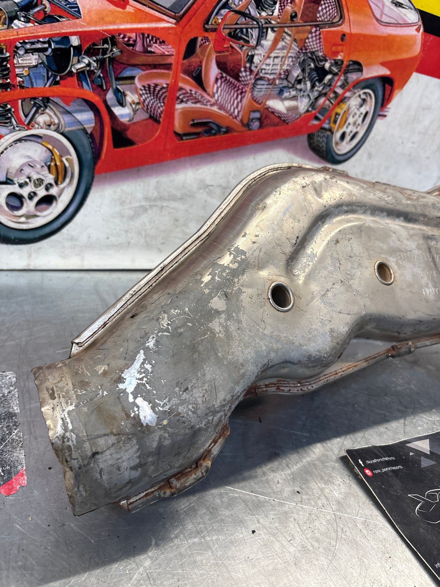 Porsche 911 964 right heat exchanger, used 96421104003