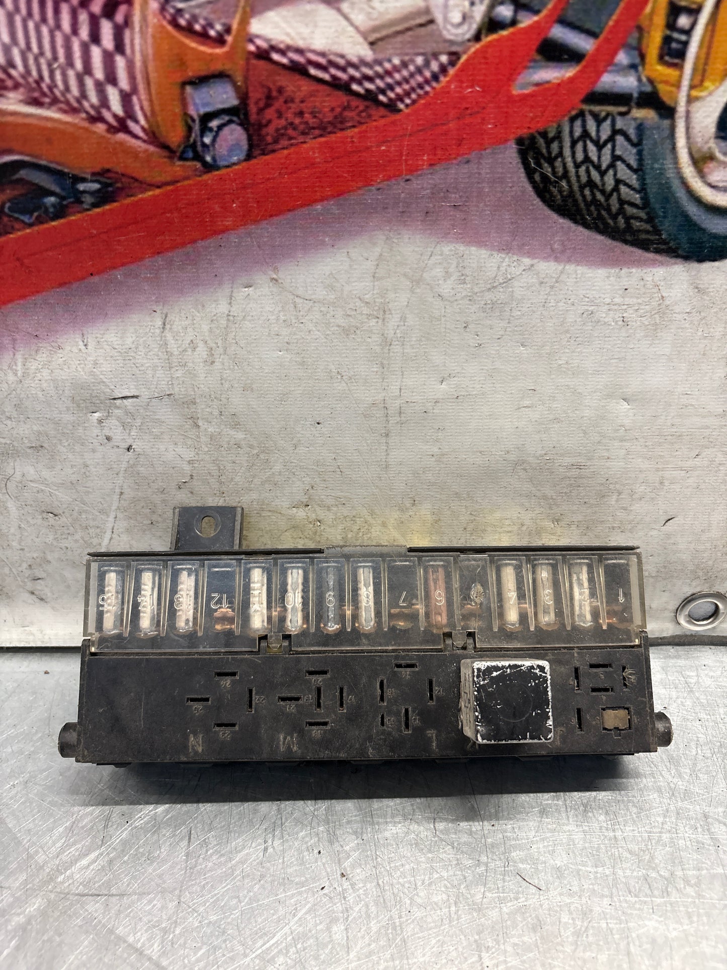 Porsche 924 944 relay fuse board, used 171941813