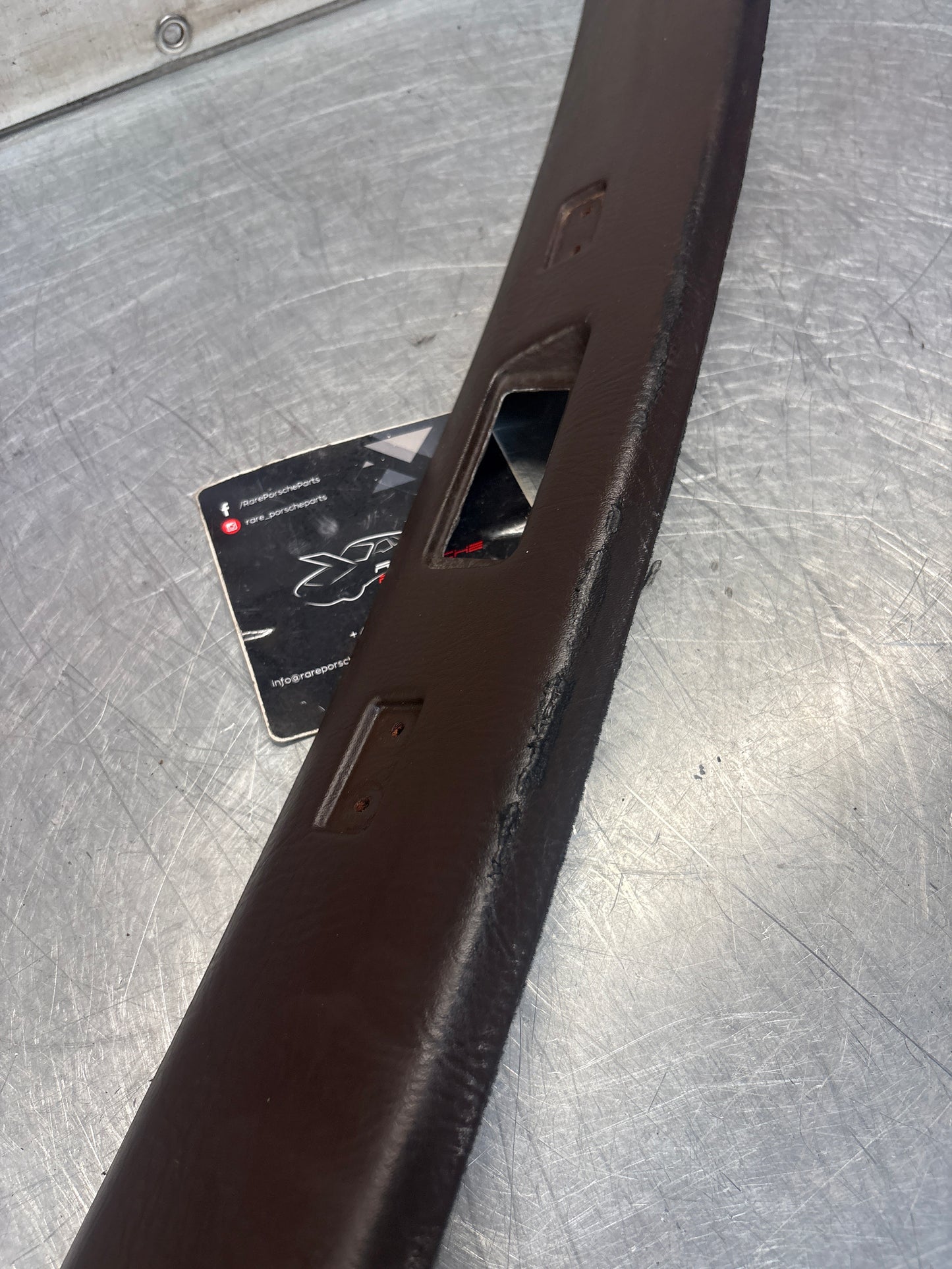 Porsche 924 944 -85.5 front roof / sun visor trim, brown 477867511, used