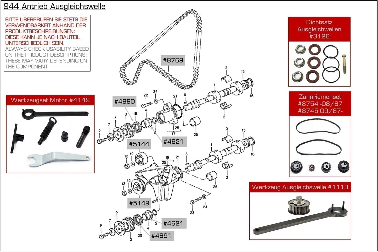 Oil seal balancer shaft for Porsche 944 S S2 turbo 924S RIGHT