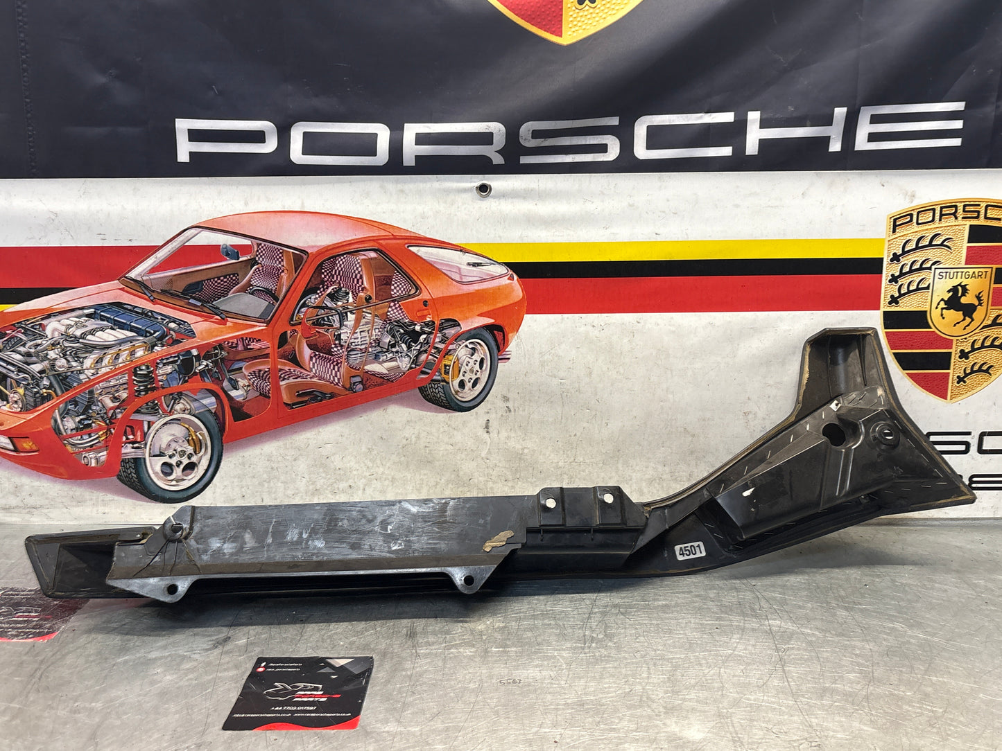 Porsche 928 black door armrest, right, off side, 92855510203, used