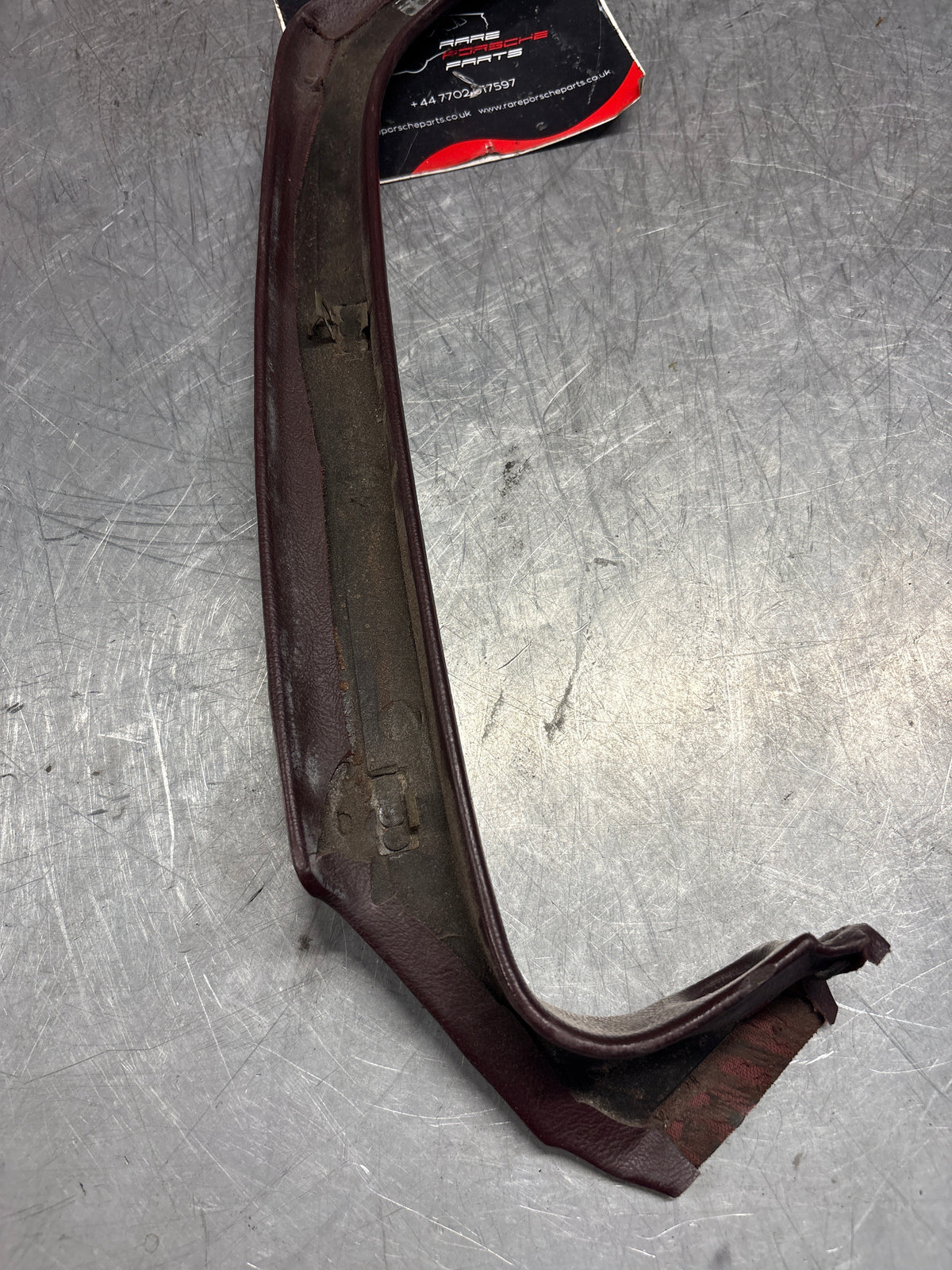 Porsche 928 right, off side door upper frame surround trim, burgundy 92855502602, used