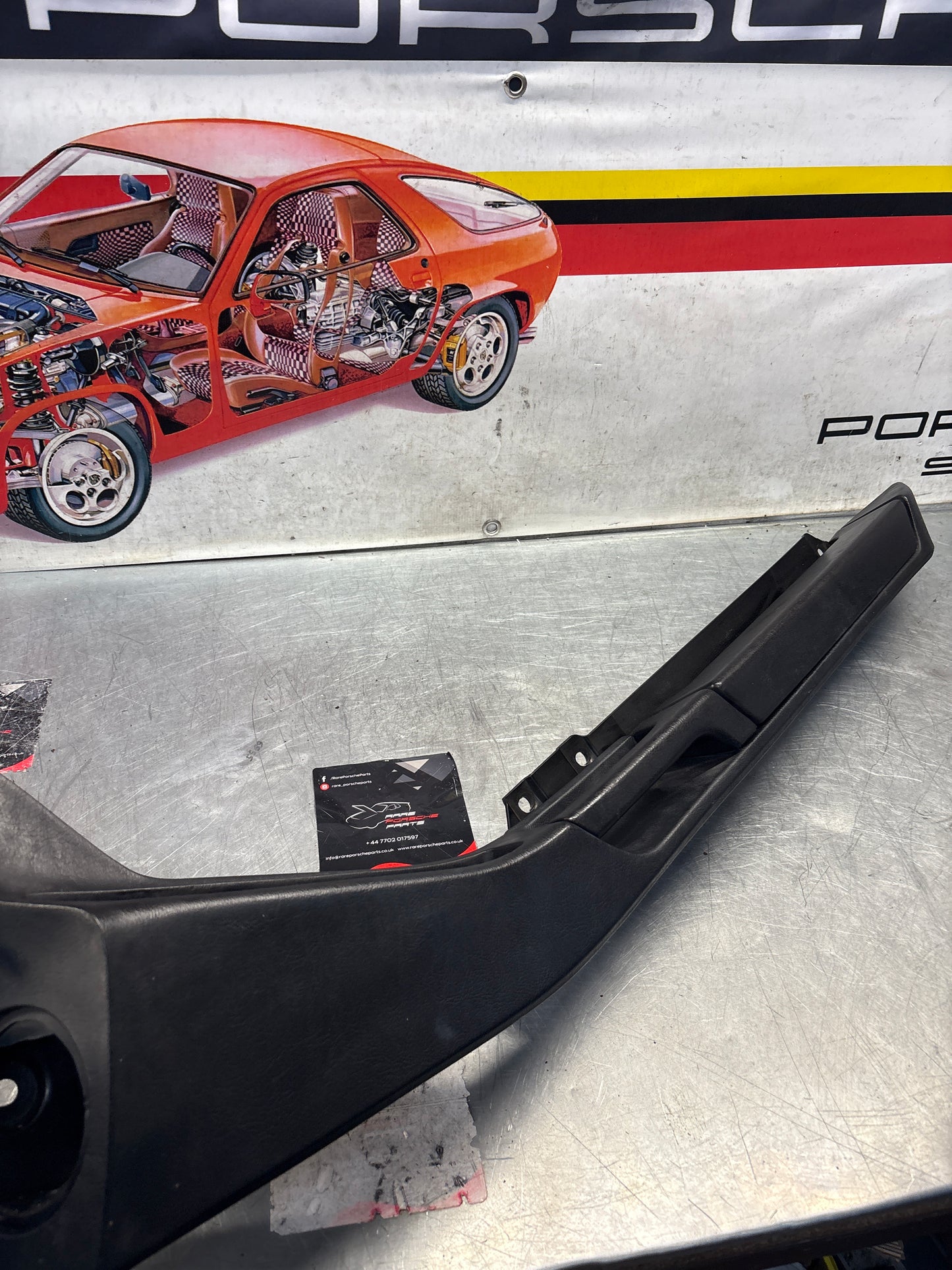 Porsche 928 black door armrest, right, off side, 92855510203, used