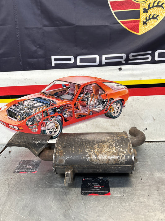 Porsche 928 rear exhaust box, used 92811109701