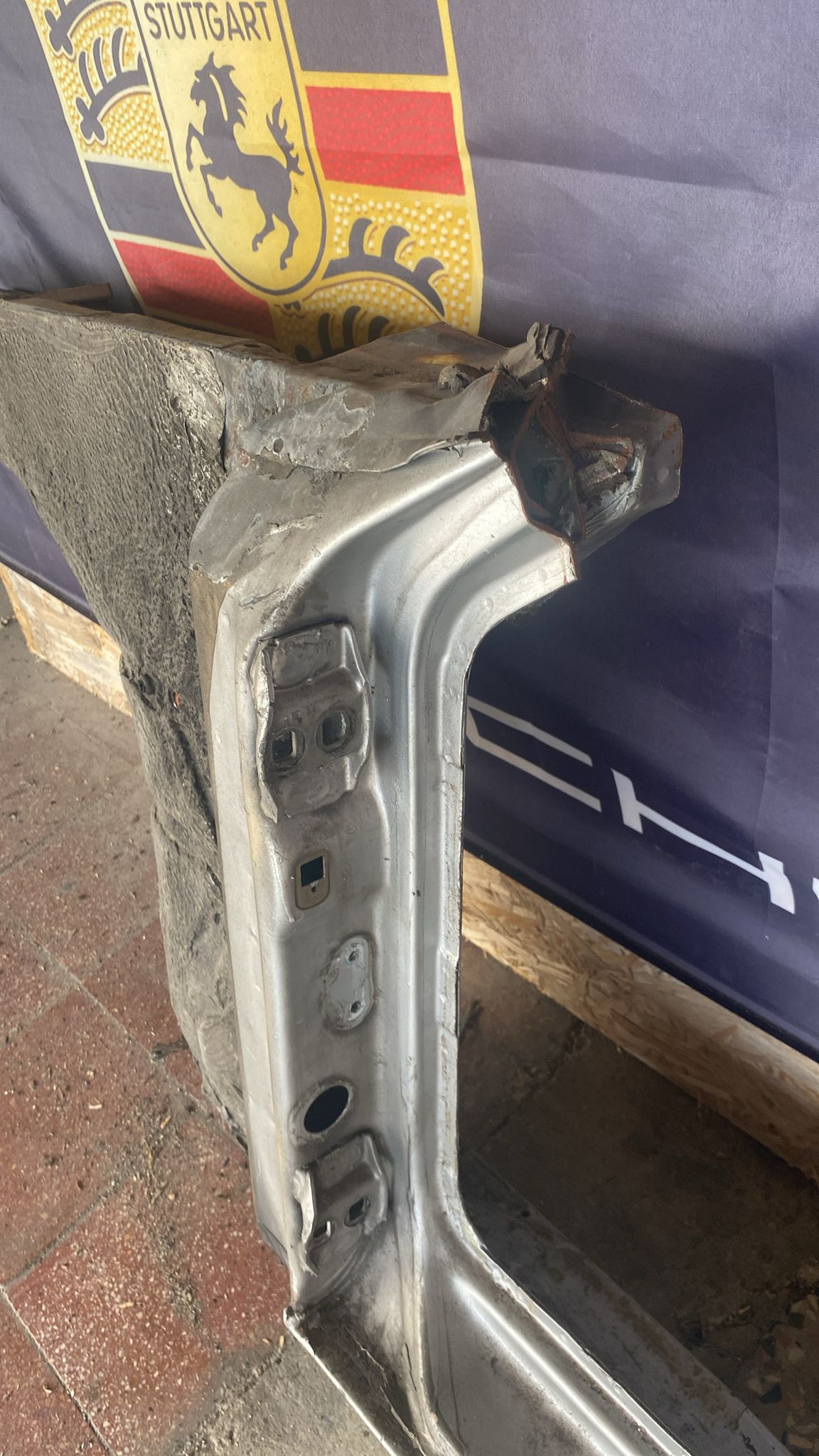 Porsche 944 left sill section with A pillar 94450361102