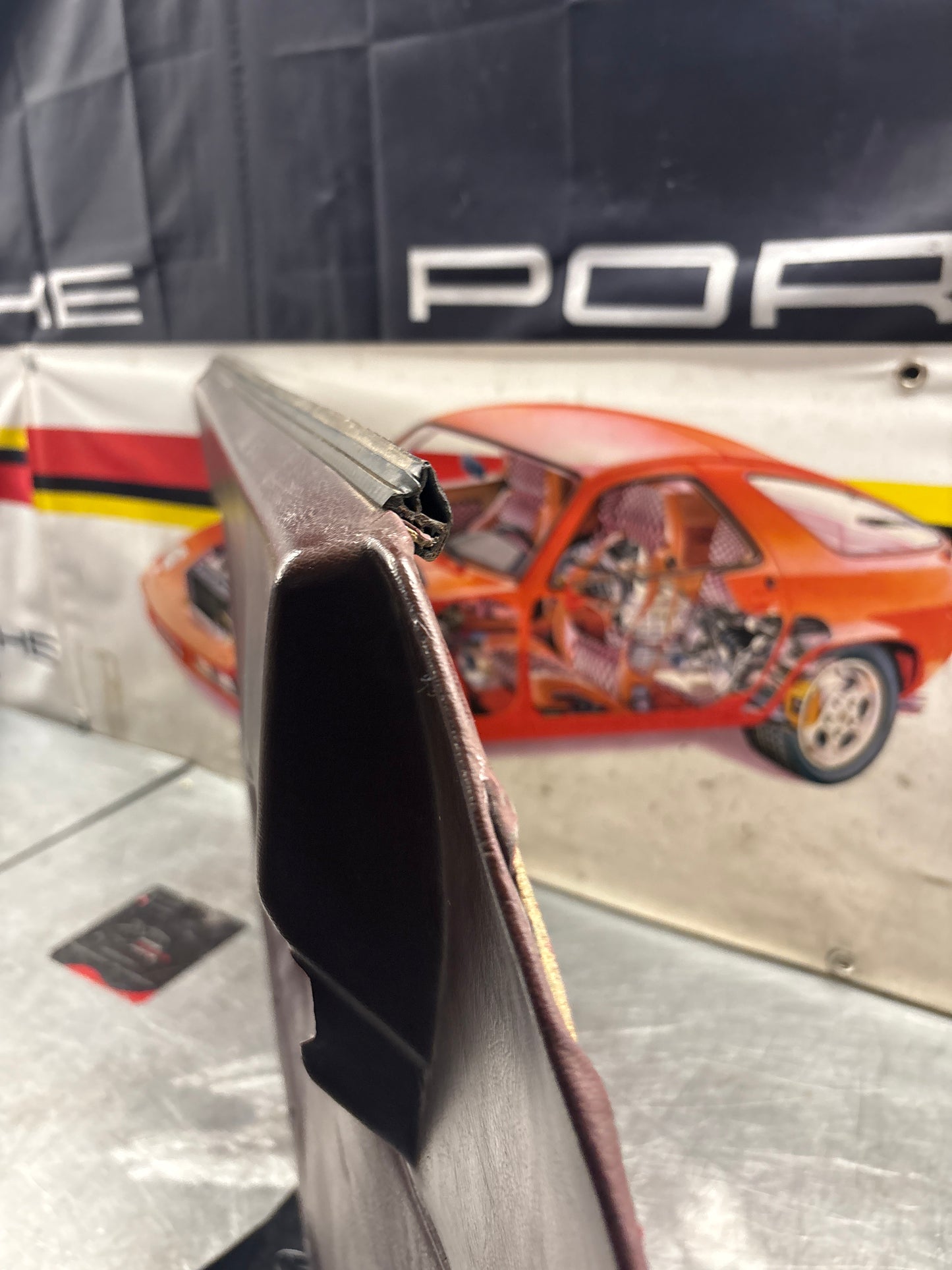 Porsche 944 left burgundy  door card for late cars from 85.5 944555017