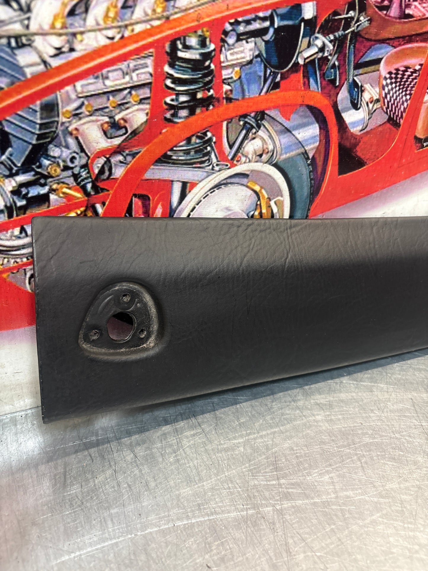 Porsche 924 944 -85.5 rivestimento tetto anteriore/aletta parasole, nero 477867511, usato