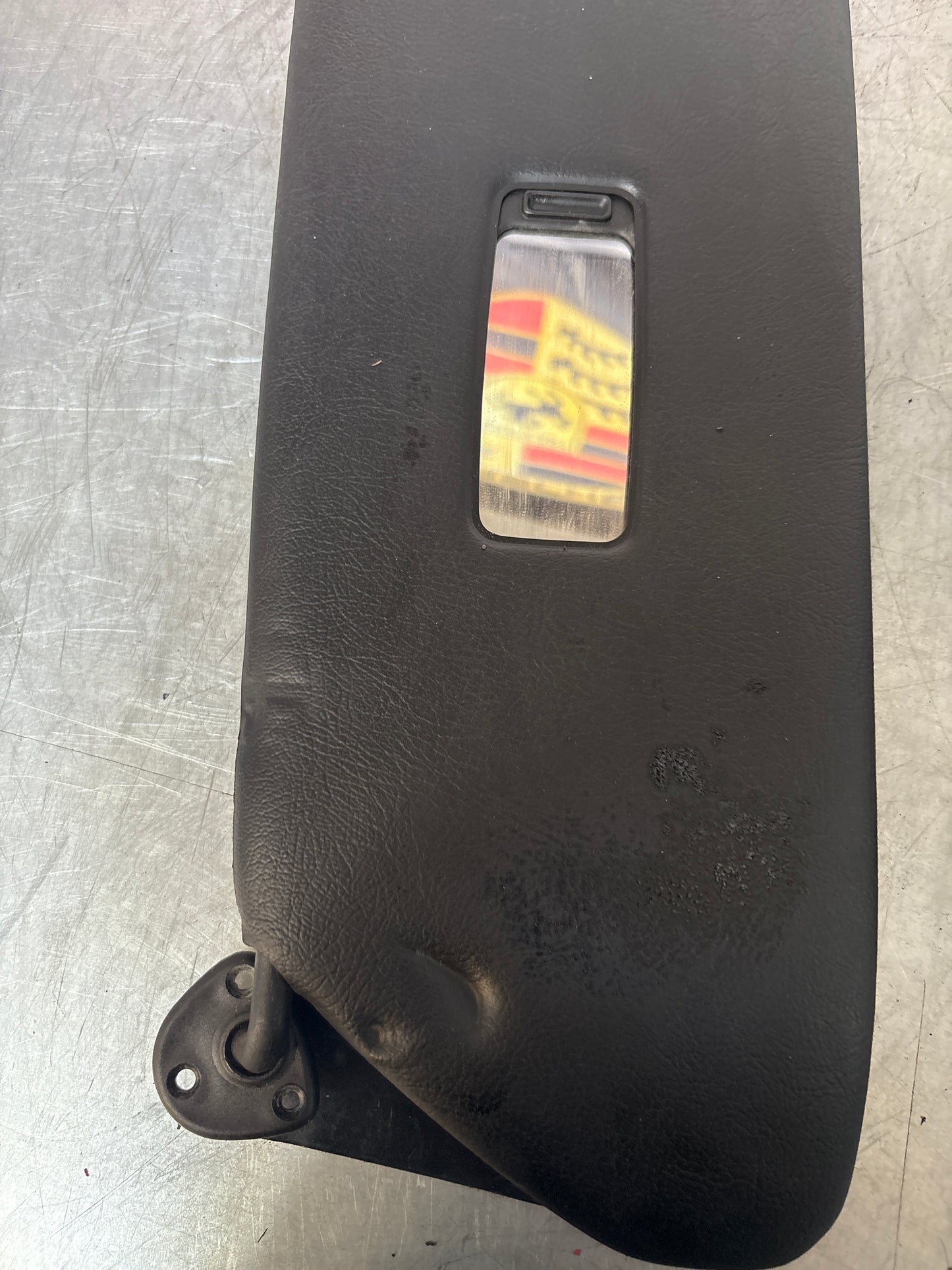 Porsche 944 left sun visor with mirror, Black, used 94473103101