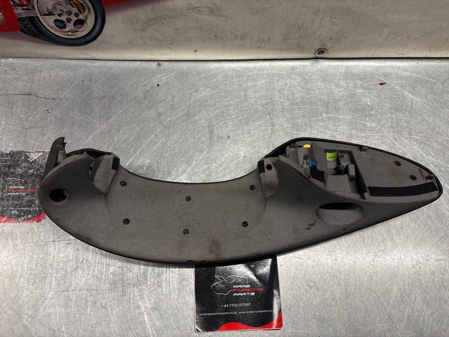 Porsche Boxster 986 RHD dashboard cluster trim,black/silver used 98655205600 / 98655205601