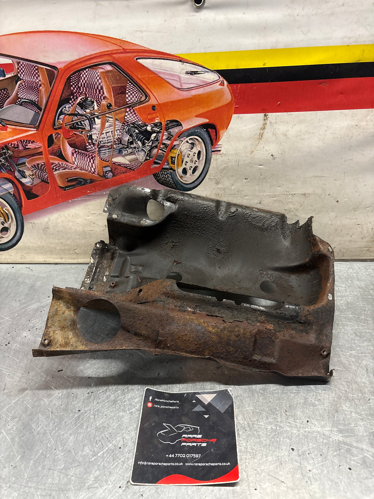 Porsche 914 cylinder cover heat shield, used 022119299A
