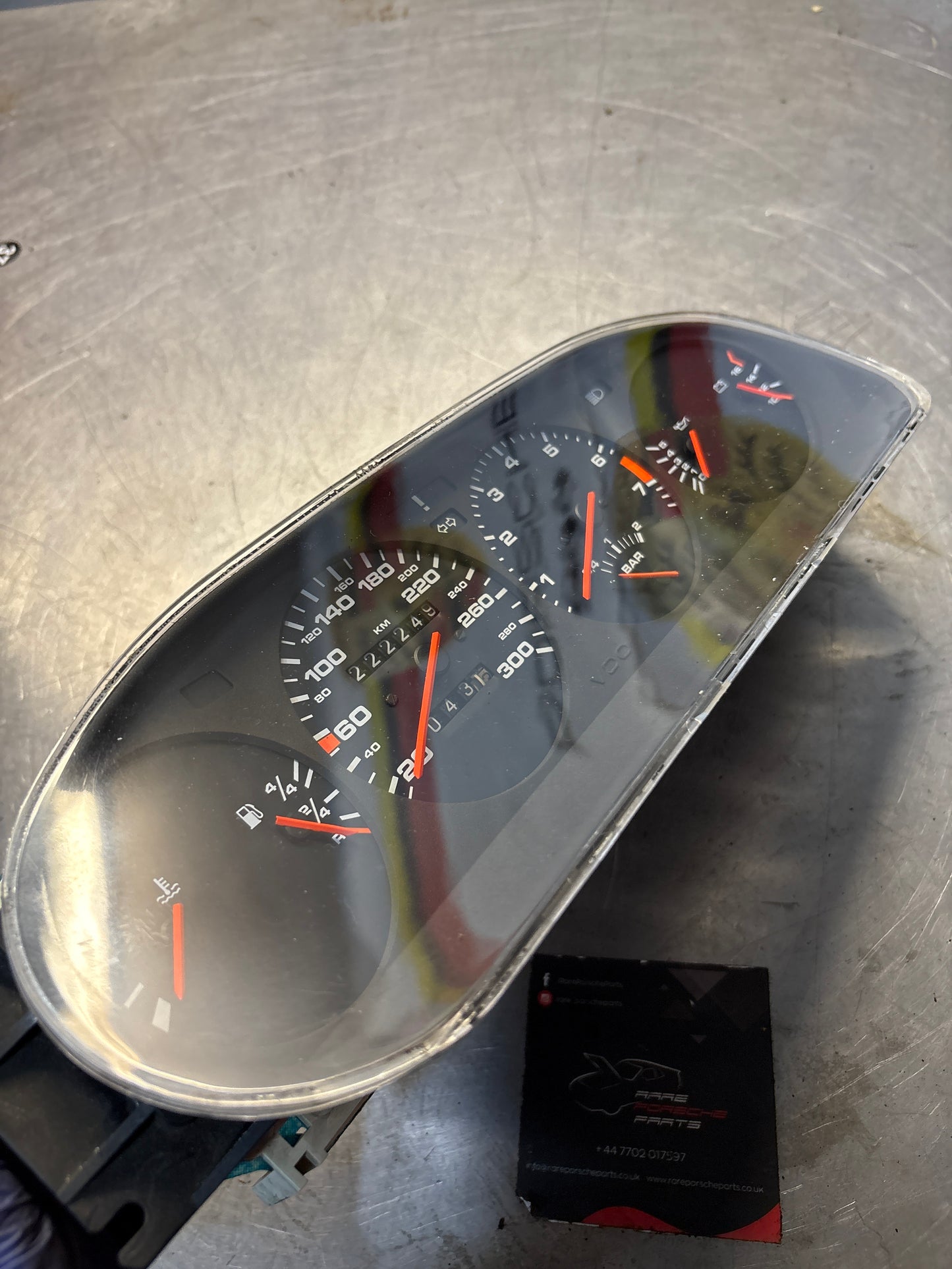 Porsche 944 Turbo dash clock binnacle pod speedometer, 95164131118 used 222249 Km