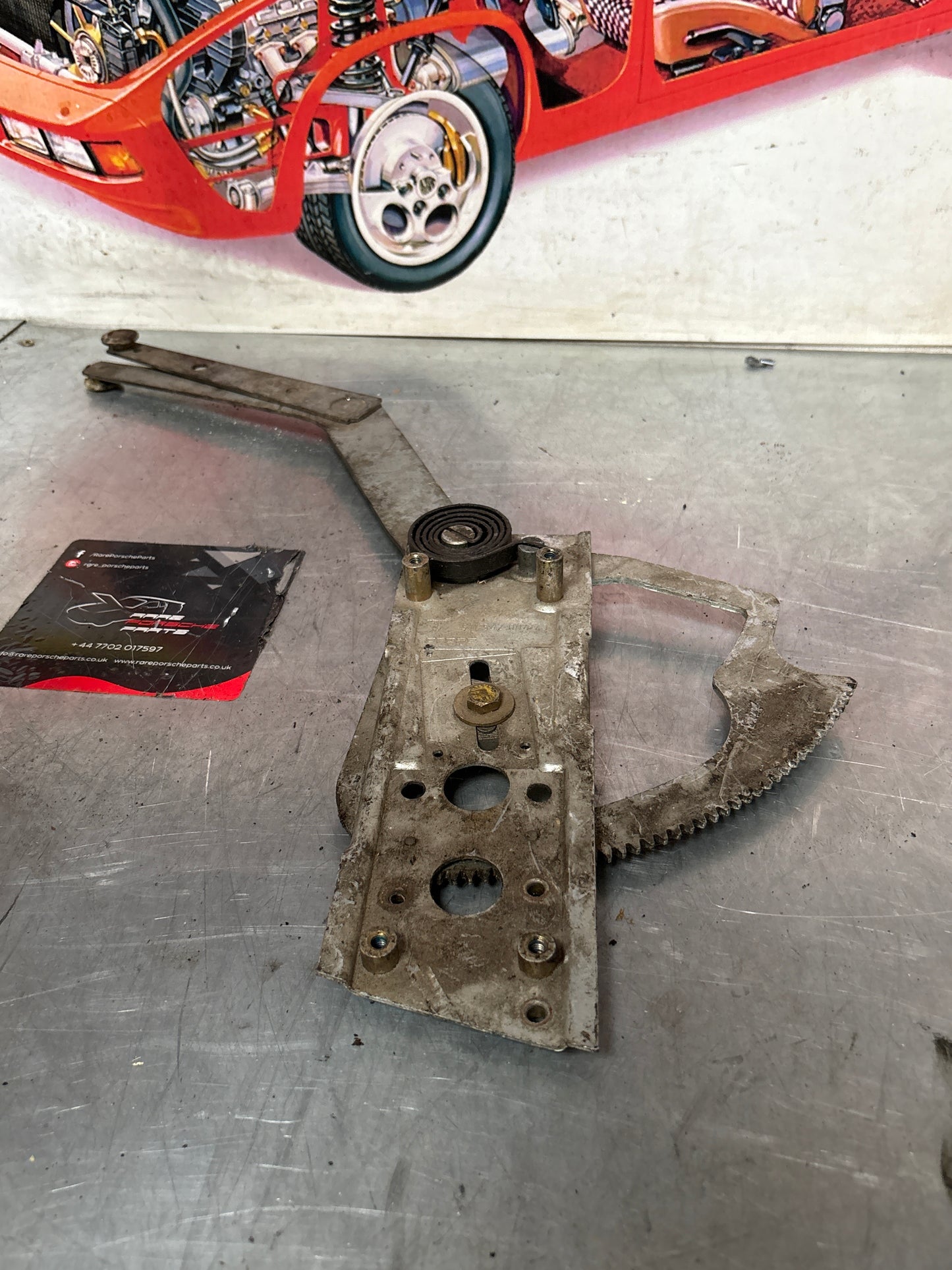 Porsche 911 964 Right side window regulator mechanism, used 91154200443