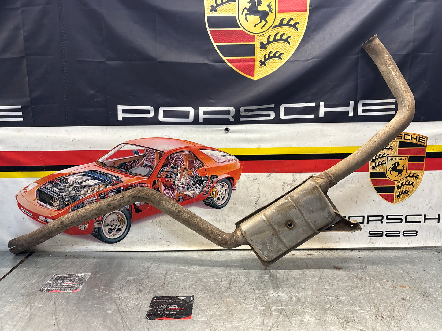 Porsche 928 S4 right middle silencer, used 92811109403