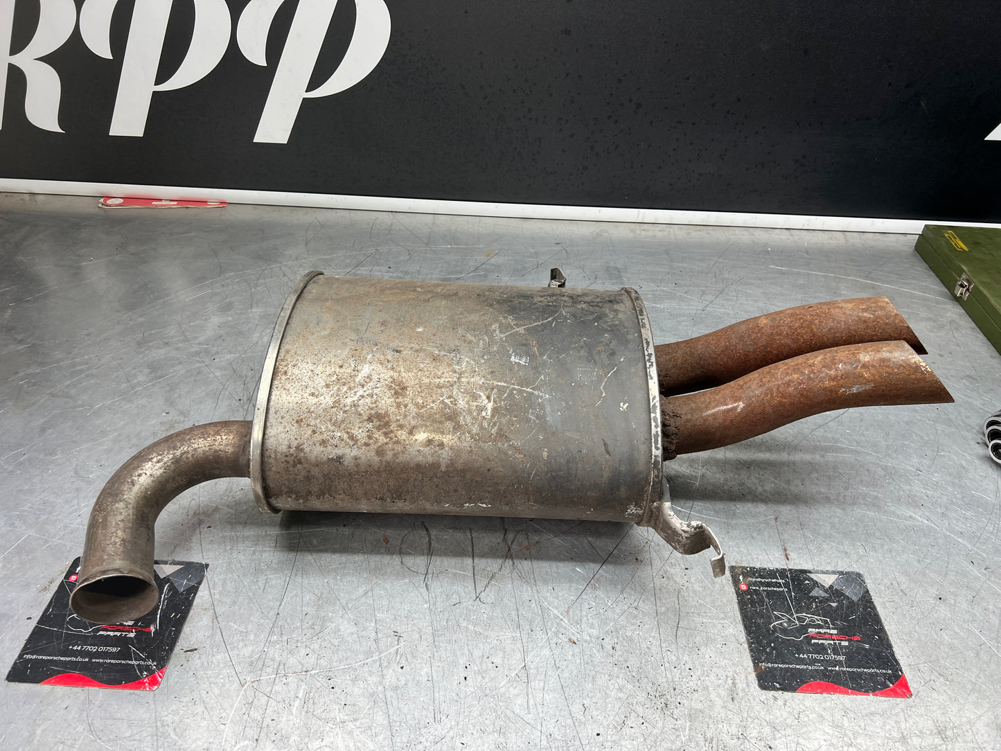 Porsche 928 rear exhaust box, used 92811109704