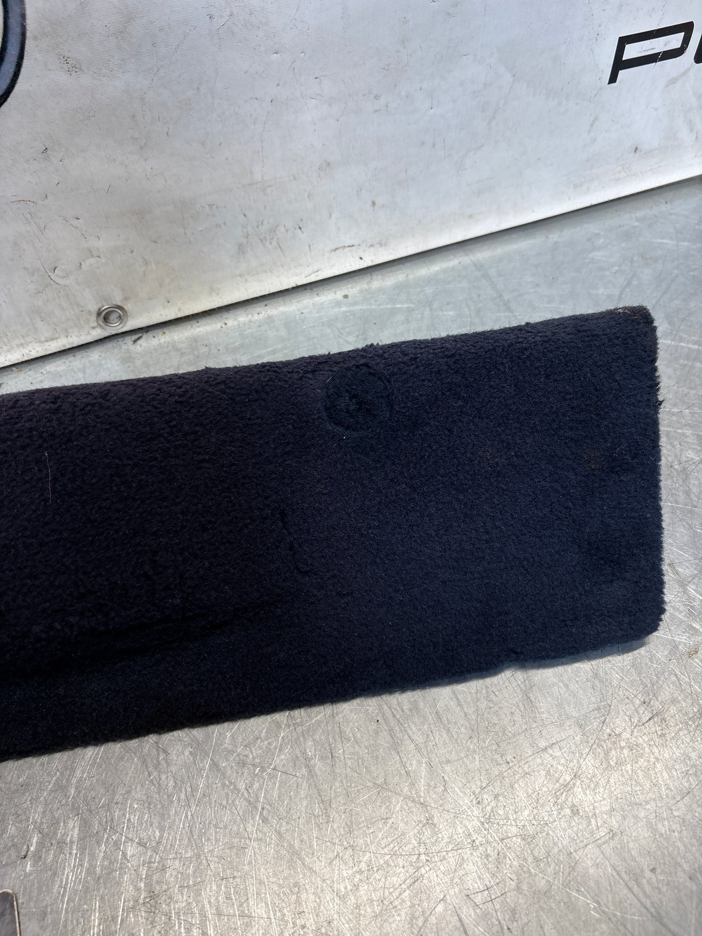 Porsche 928 blue carpeted Tool kit panel cover, used 92855118105