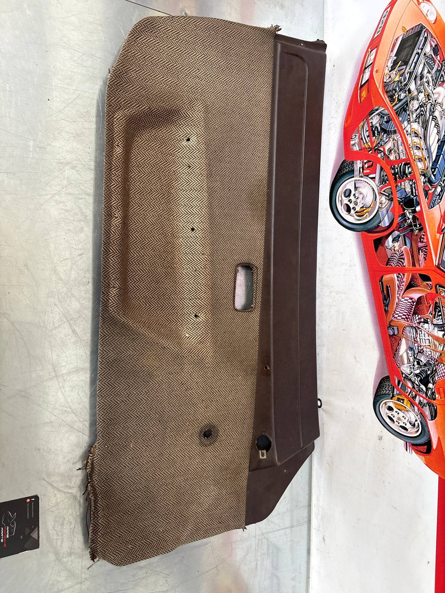 Porsche 924 944 manual door card, left, brown 477867011 spares or repair, please study the photos