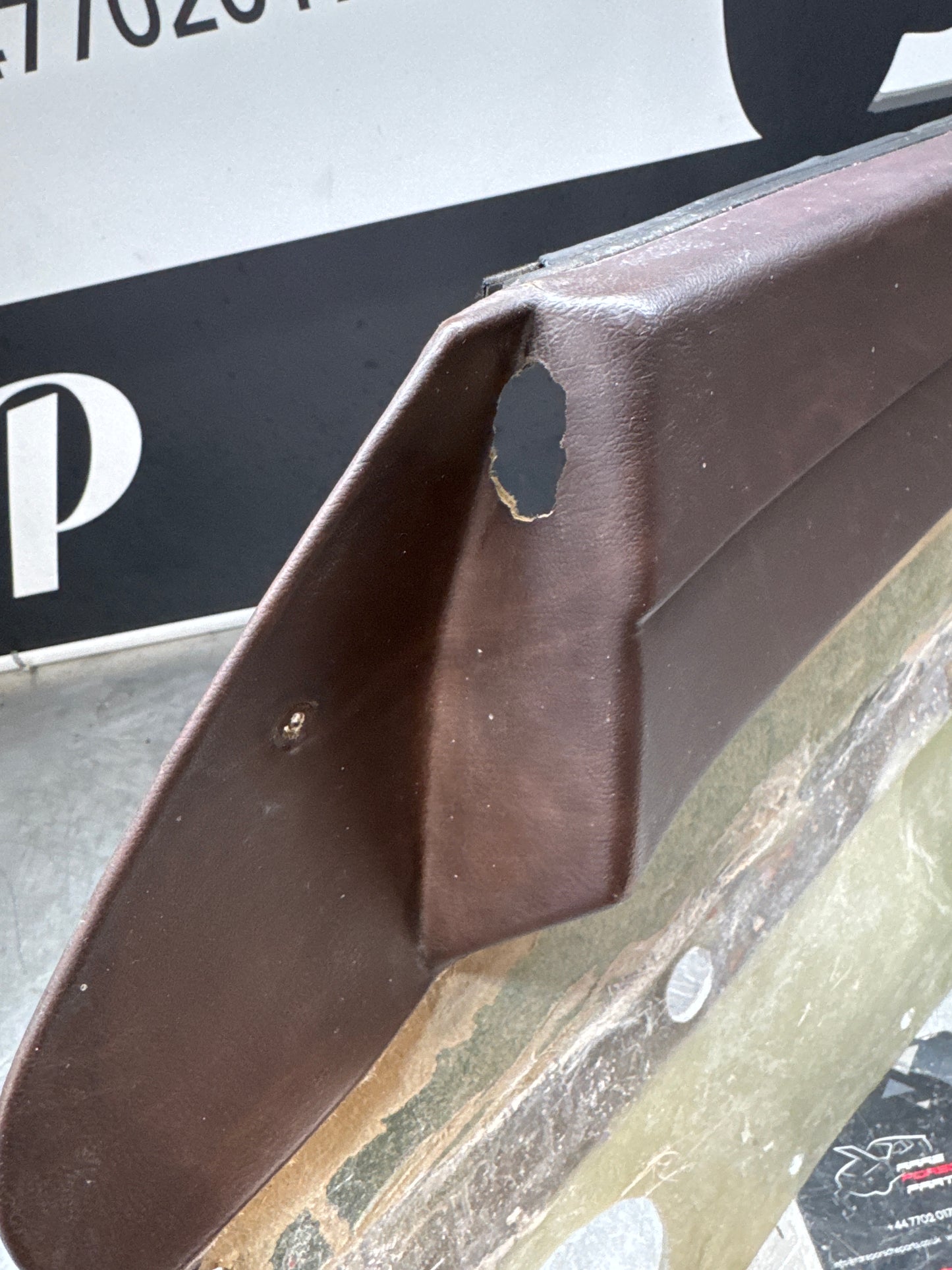 Porsche 924/ Early 944 Brown Script Bare door card. Fibreglass repaired. 477867012