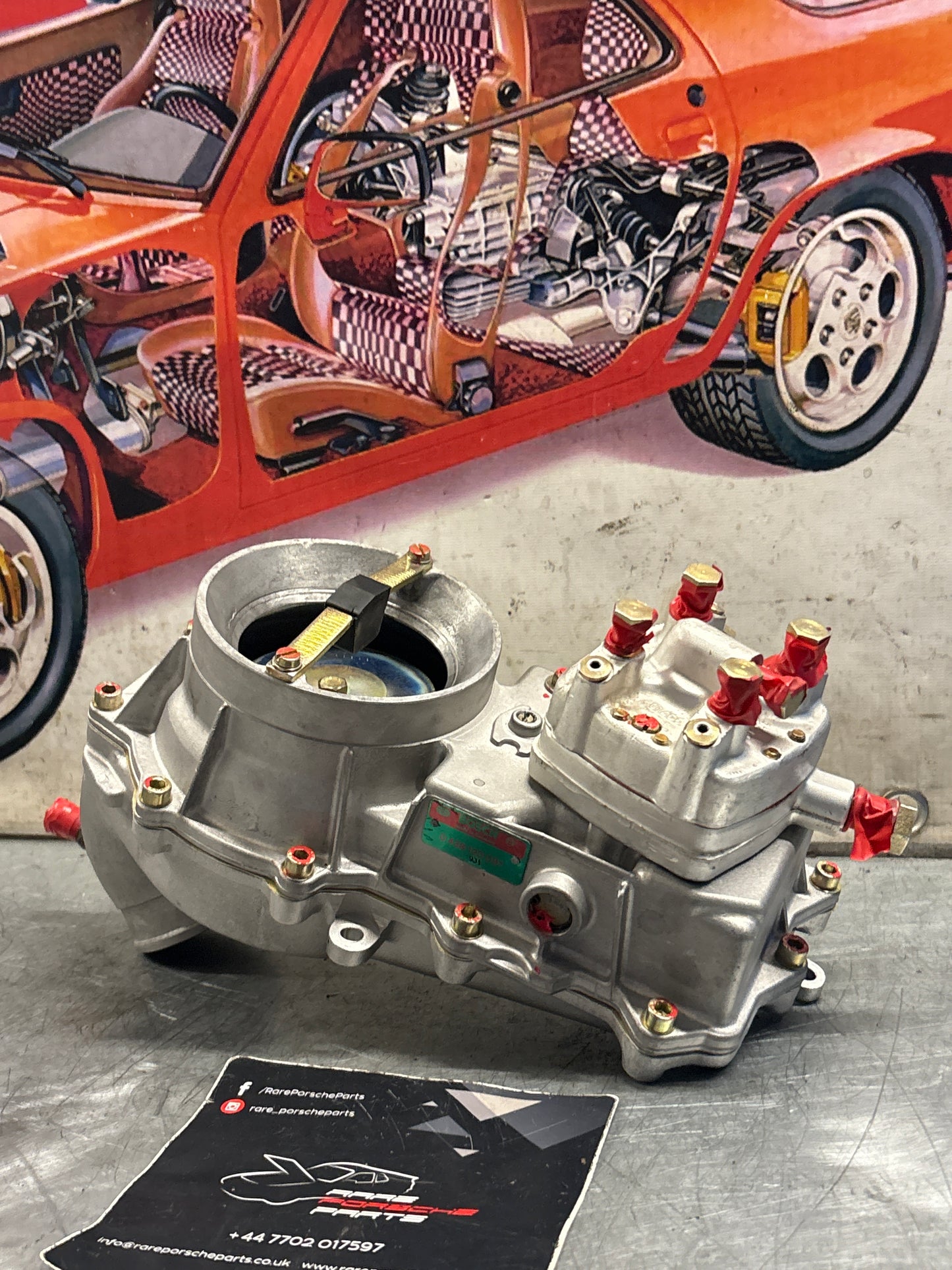 Porsche 924 Turbo fuel metering head with air flow meter, 0438100047 / 0438120091 / 9311101355R, refurbished 