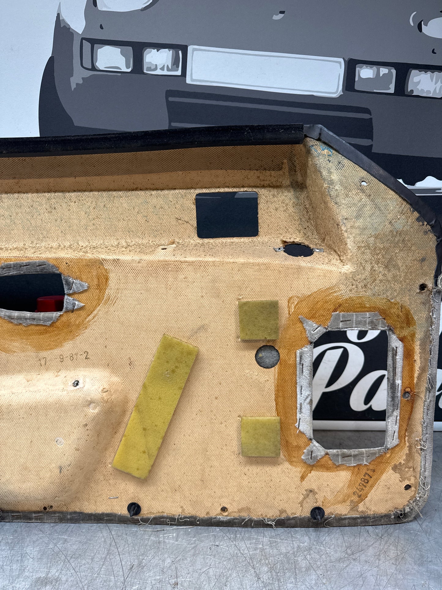 Porsche 924/ Early 944 Pair of Champaign Pinstripe door cards. RHD.